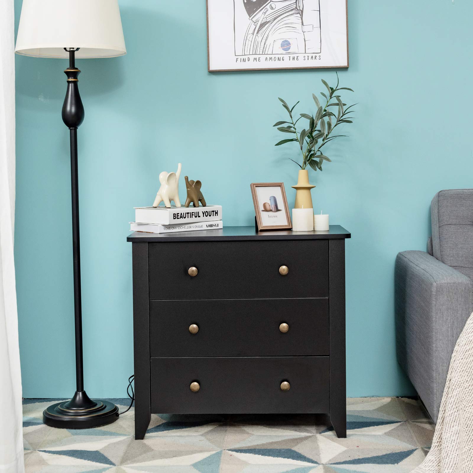 3 Drawer Dresser Chest of Drawers Bedside Table