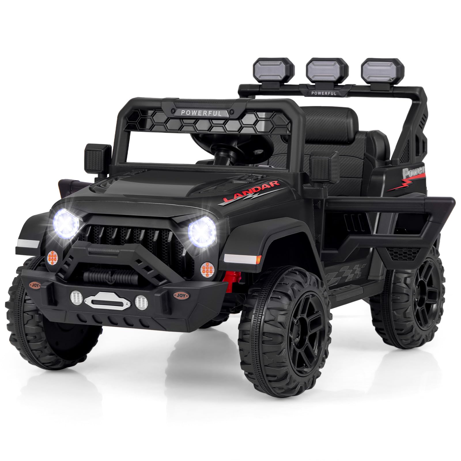 12V Electric Kids Ride on Truck with Remote Control and Music-Black