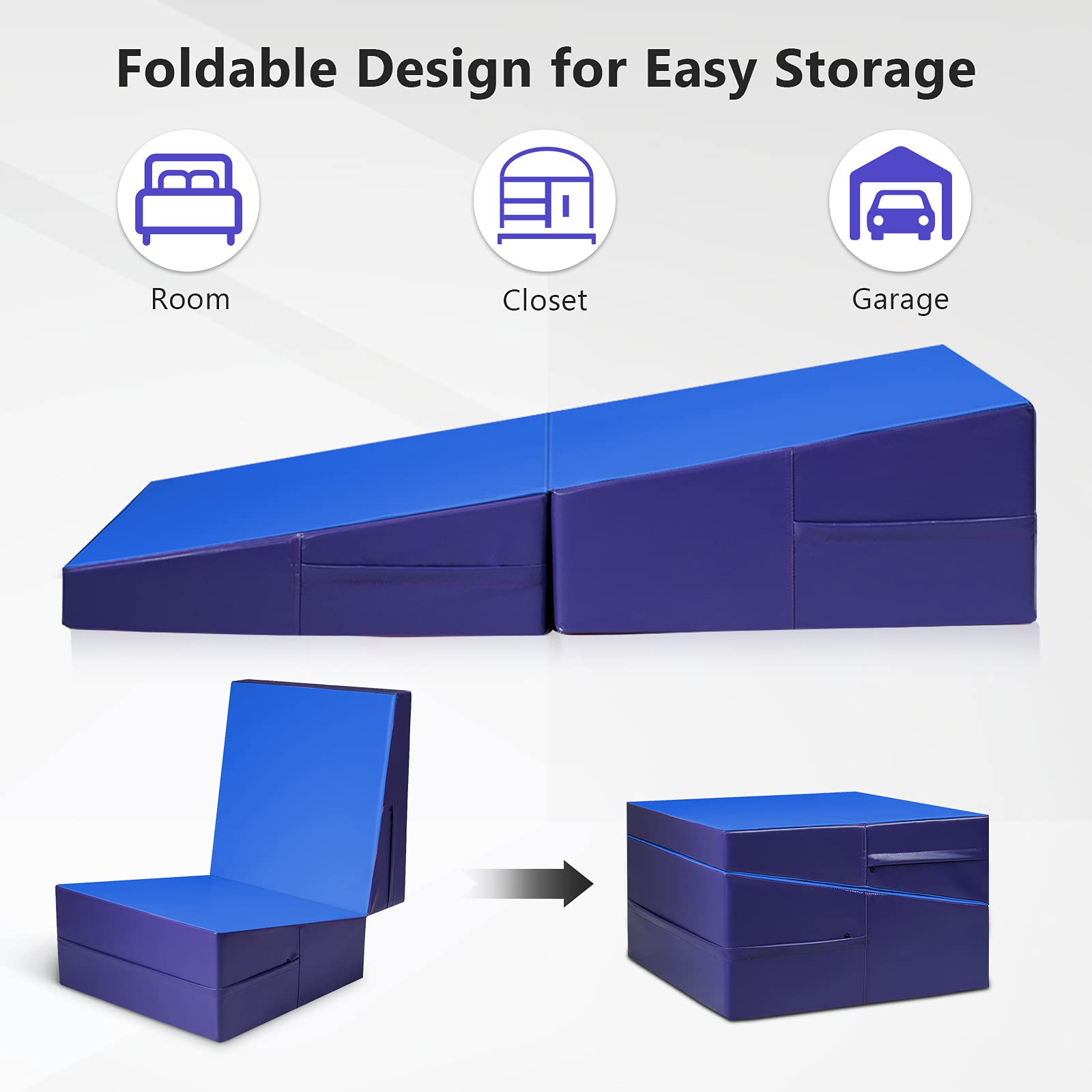 Tumbling Incline Gymnastics Exercise Folding Wedge Ramp Mat