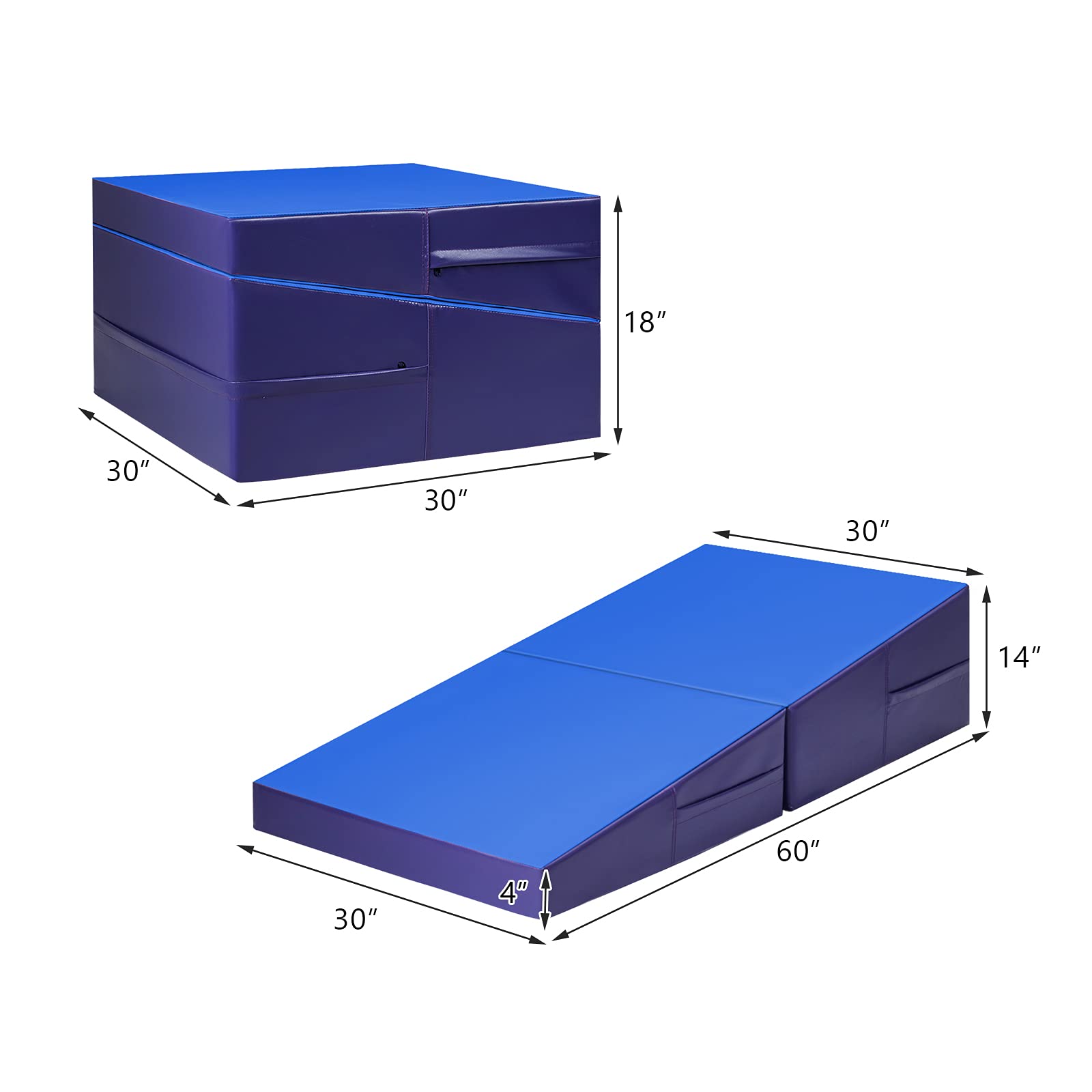 Tumbling Incline Gymnastics Exercise Folding Wedge Ramp Mat