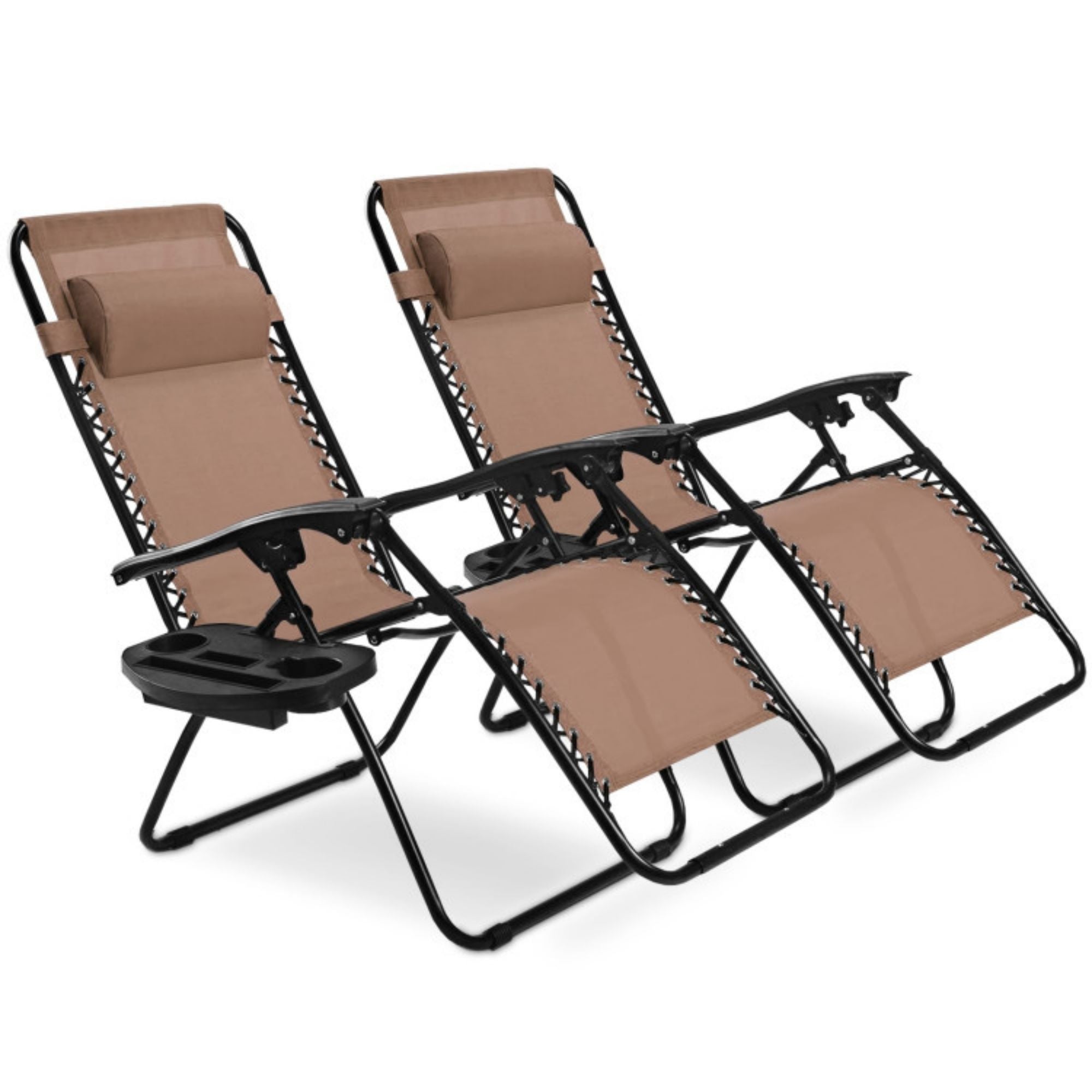 SUGIFT 2 Pieces Folding Lounge Chair with Zero Gravity