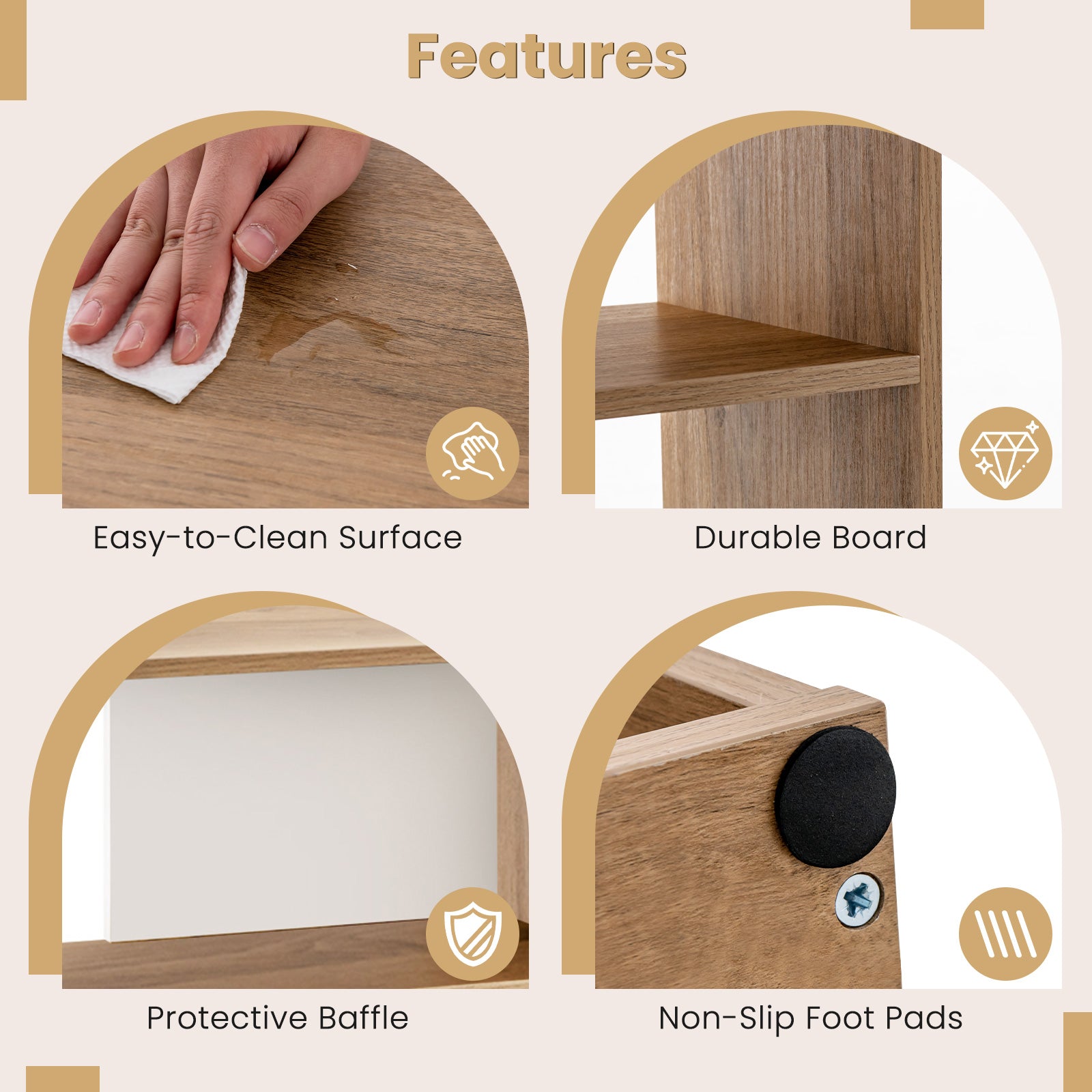 2-Piece Separable Bookshelf Floor Standing Corner Display Storage