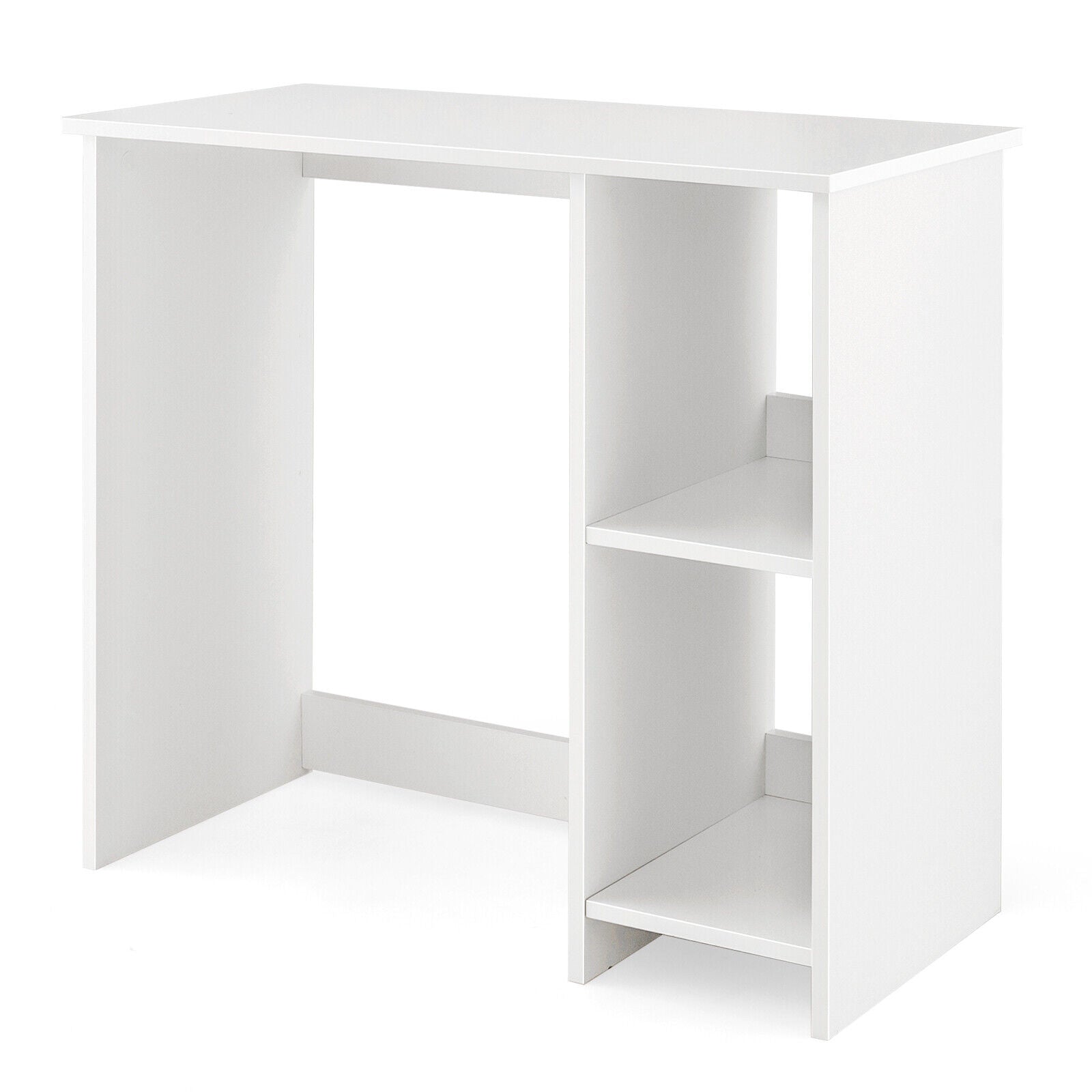 31.5 Inch Modern Home Office Desk with 2 Compartments-White
