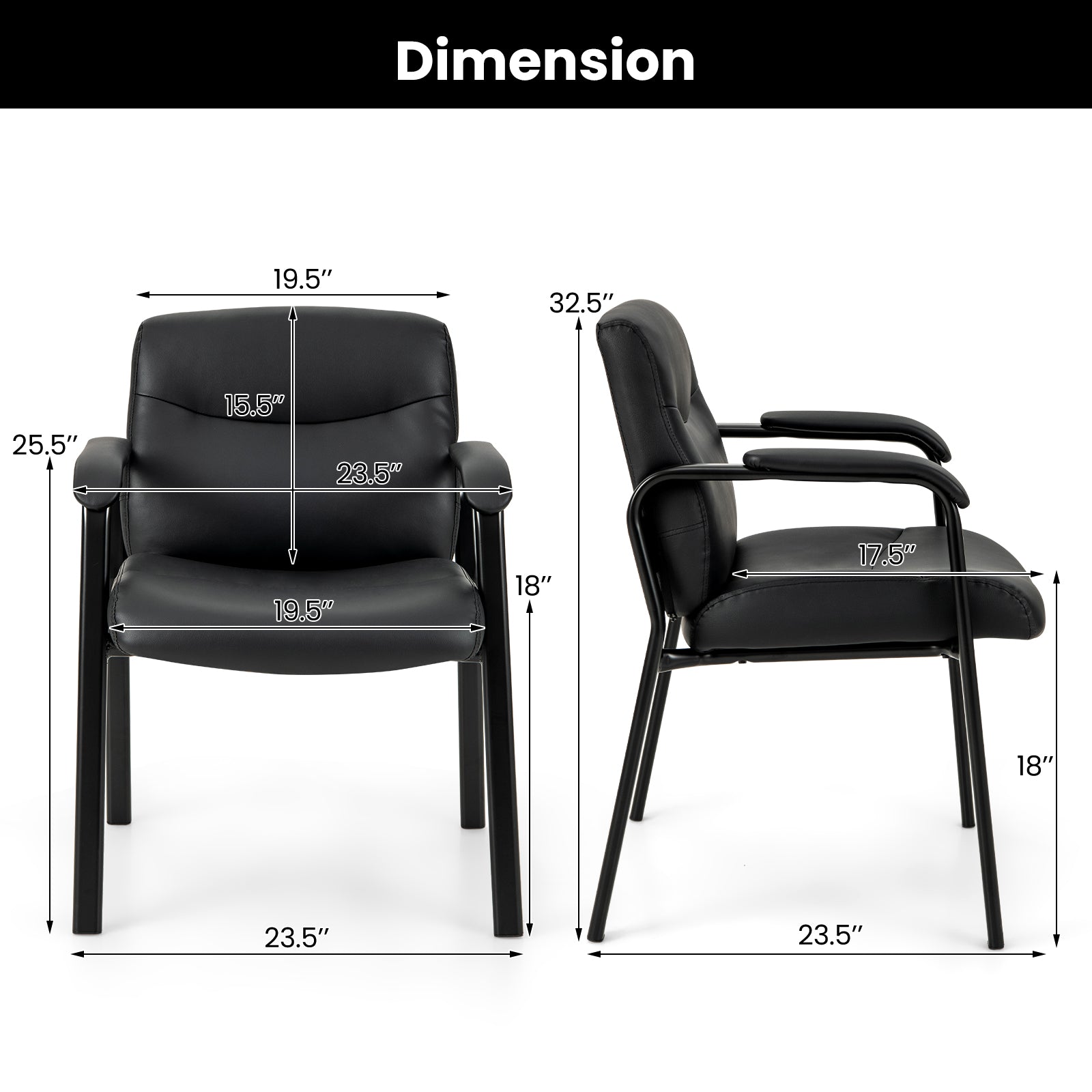 Waiting Room Chair No Wheels Set of 2
