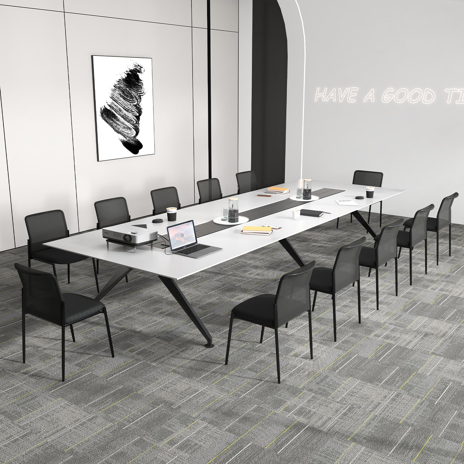 Waiting Room Chair Set of 2 with Ergonomic Mesh Backrest and Padded Seat