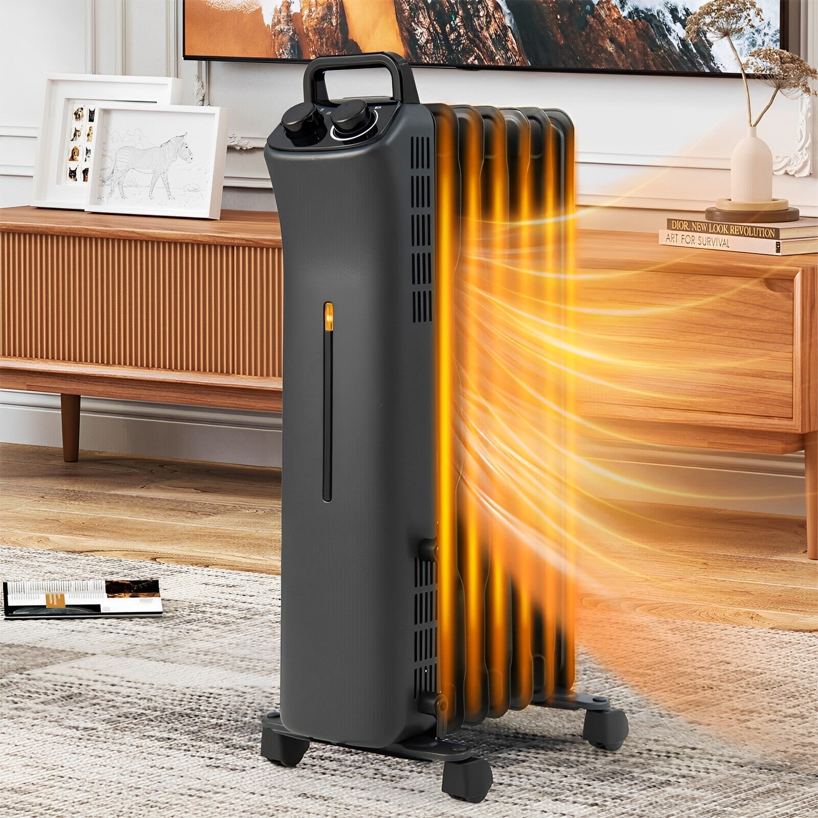 1500W Oil Filled Space Heater with 3-Level Heat