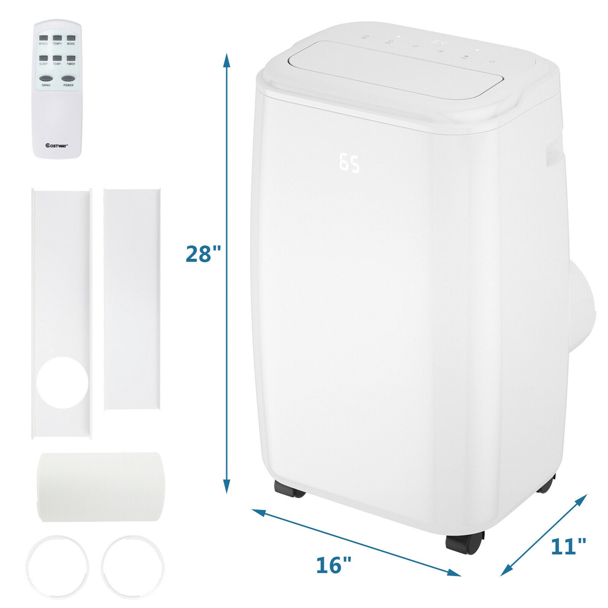 SUGIFT 10000 BTU(Ashrae) Portable Air Conditioner with with 3 Modes and Remote Control