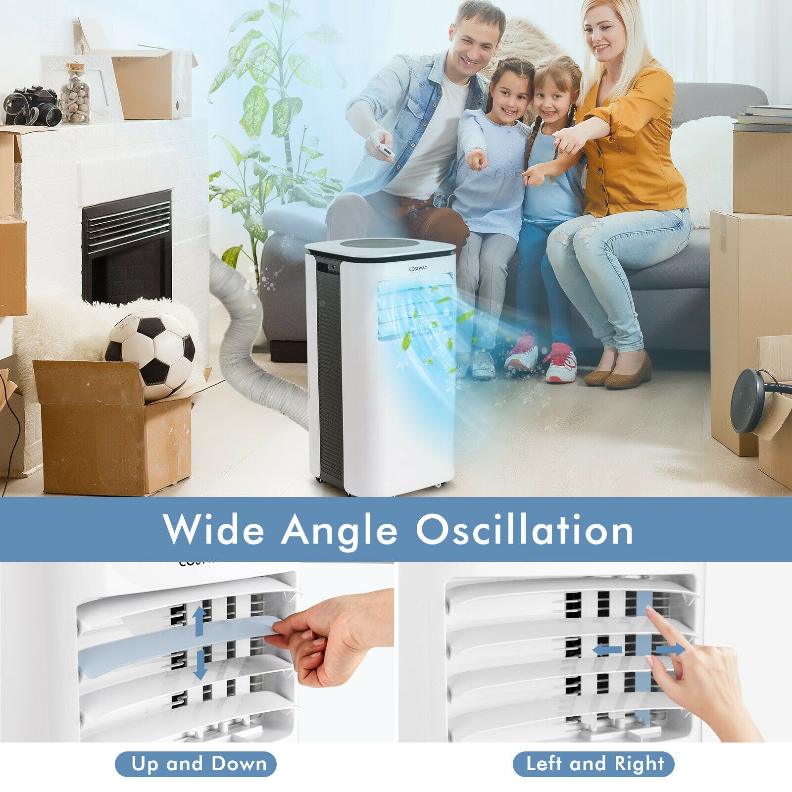 SUGIFT 9000 BTU(Ashrae) Portable Air Conditioner with Fan and Dehumidifier