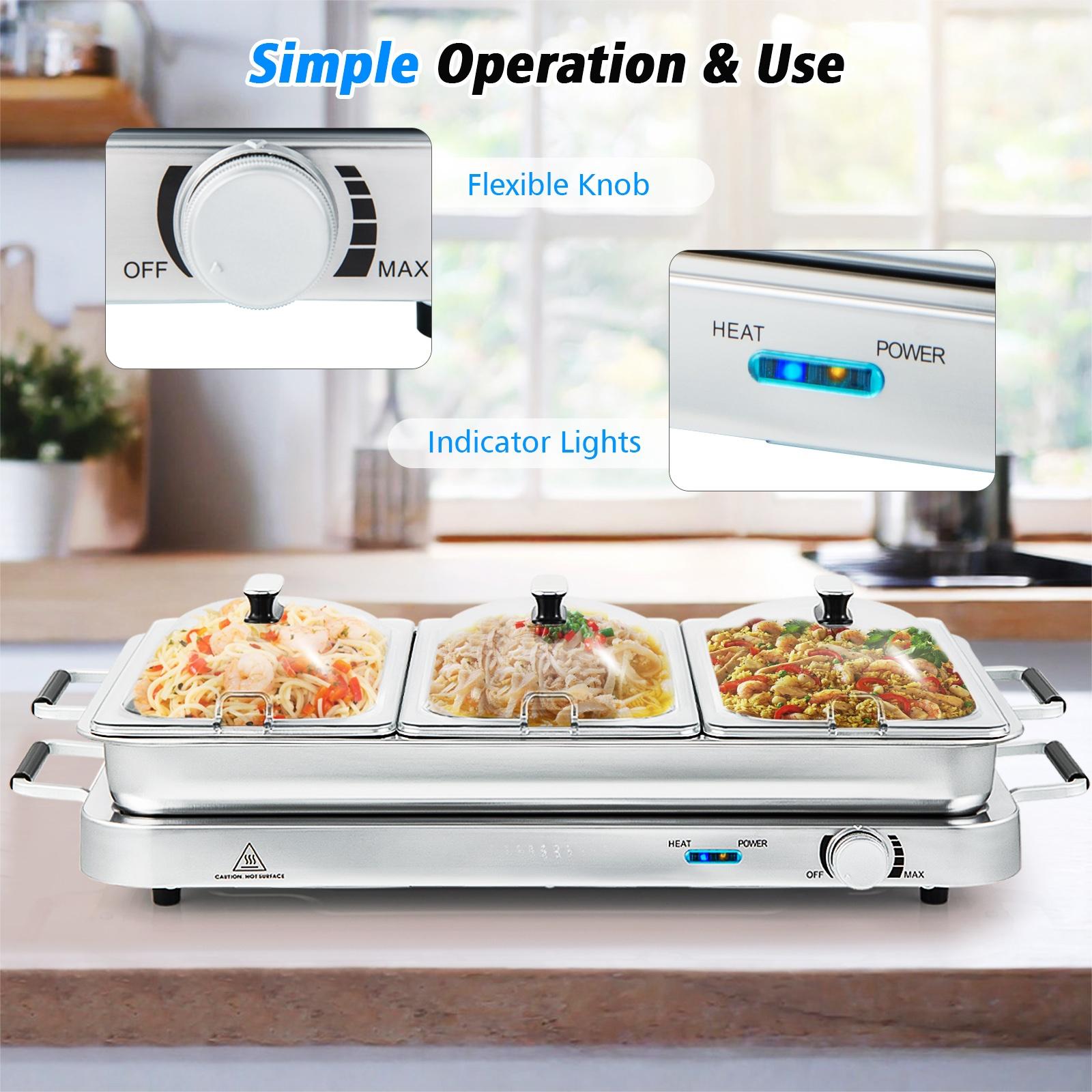 2 in 1 Electric Warming Tray with Temperature Control