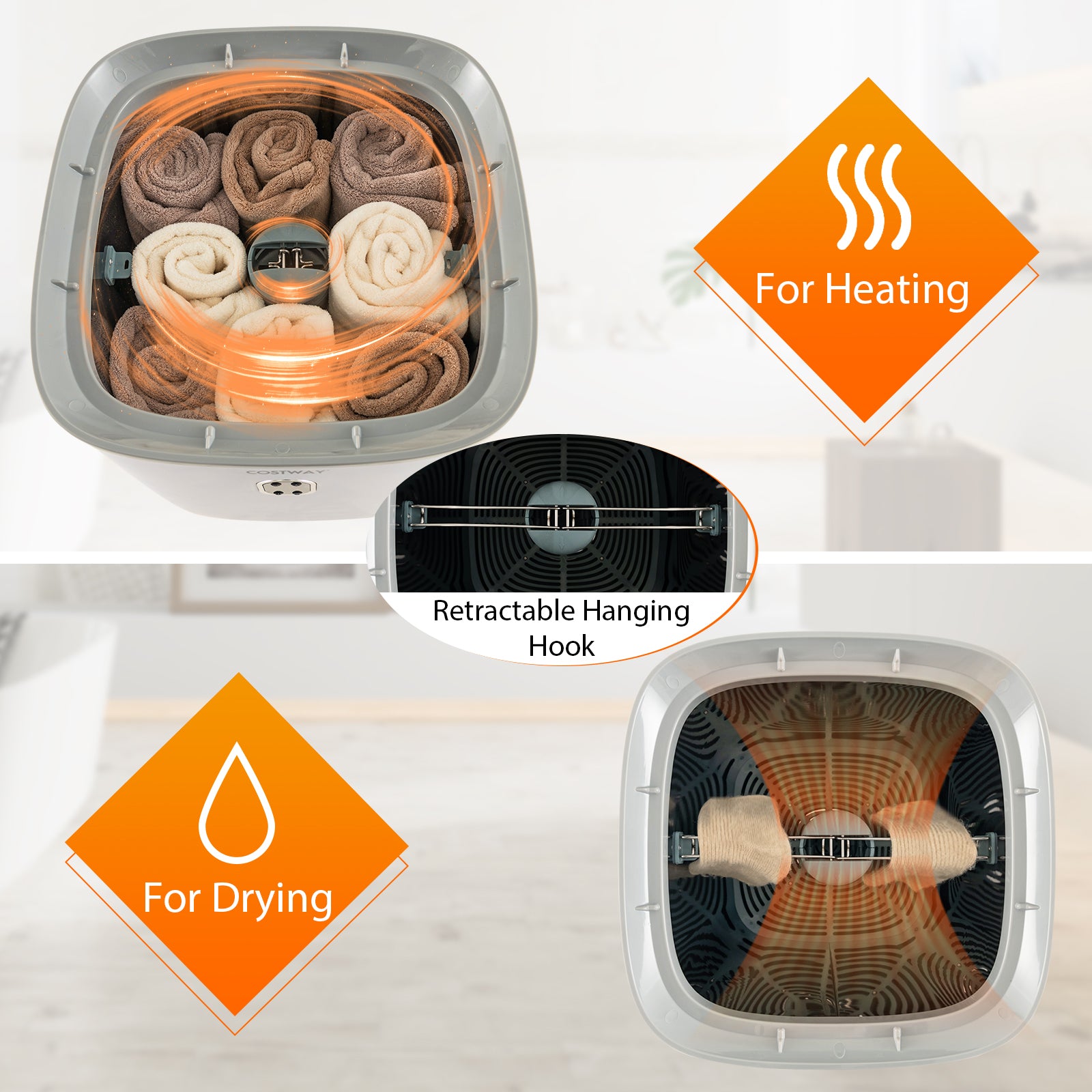 35L Large Home Towel Warmer Bucket with Auto Shut-off Function