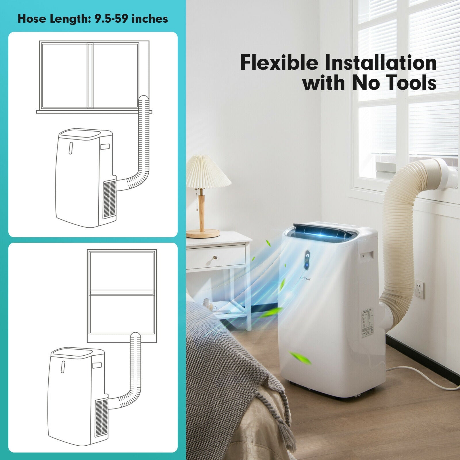 SUGIFT 12000 BTU(Ashrae) Portable Air Conditioner with Smart App Control