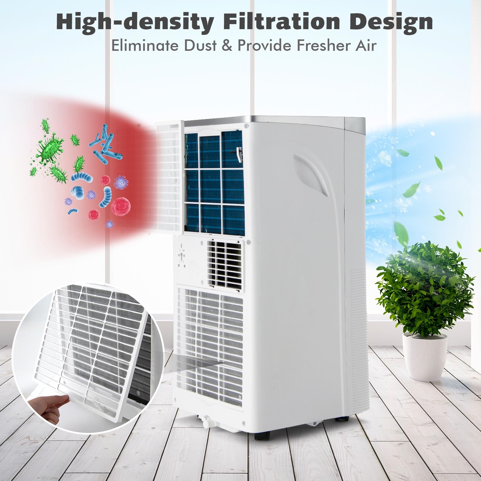 10000 BTU 3-in-1 Portable Air Conditioner with Remote Control