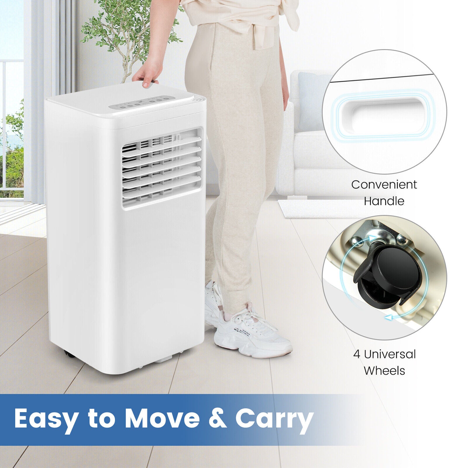 SUGIFT 5000 BTU(SACC) Portable Air Conditioner Cools 250 Sq.Ft