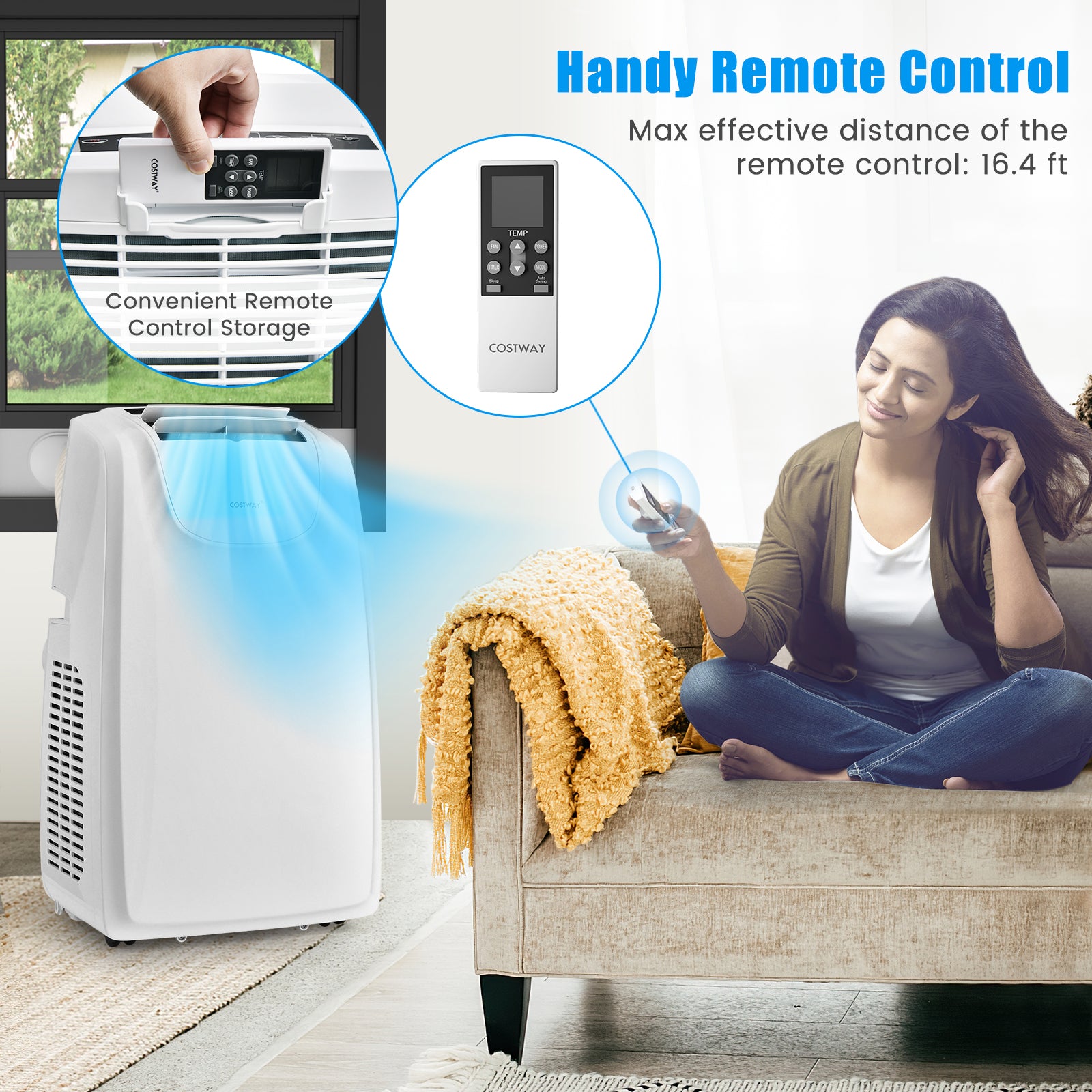 11500 BTU Dual Hose Portable Air Conditioner with Remote Control