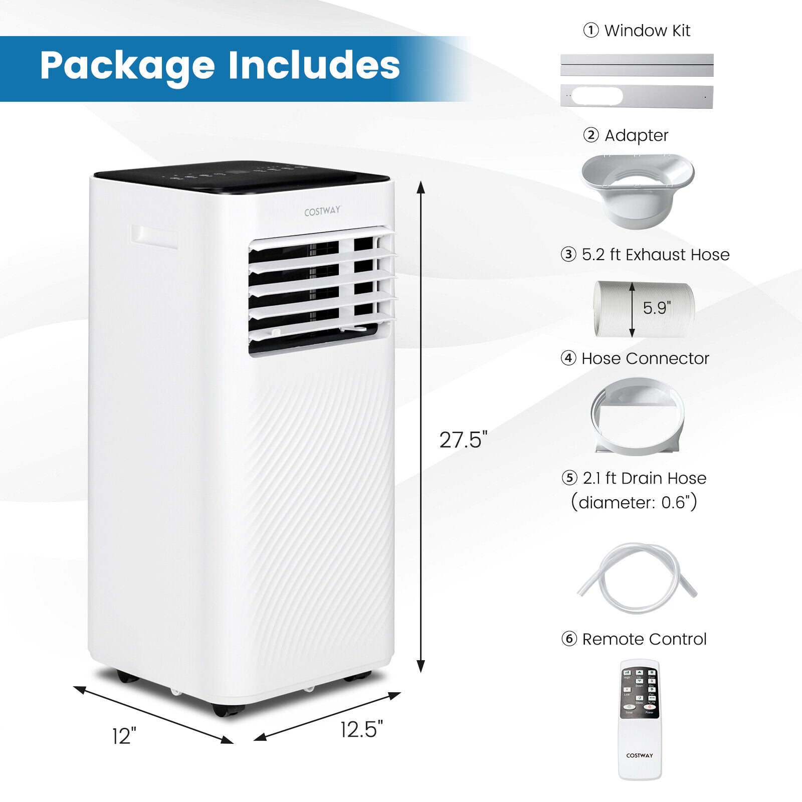 10000 BTU Portable Air Conditioner with 4 Modes