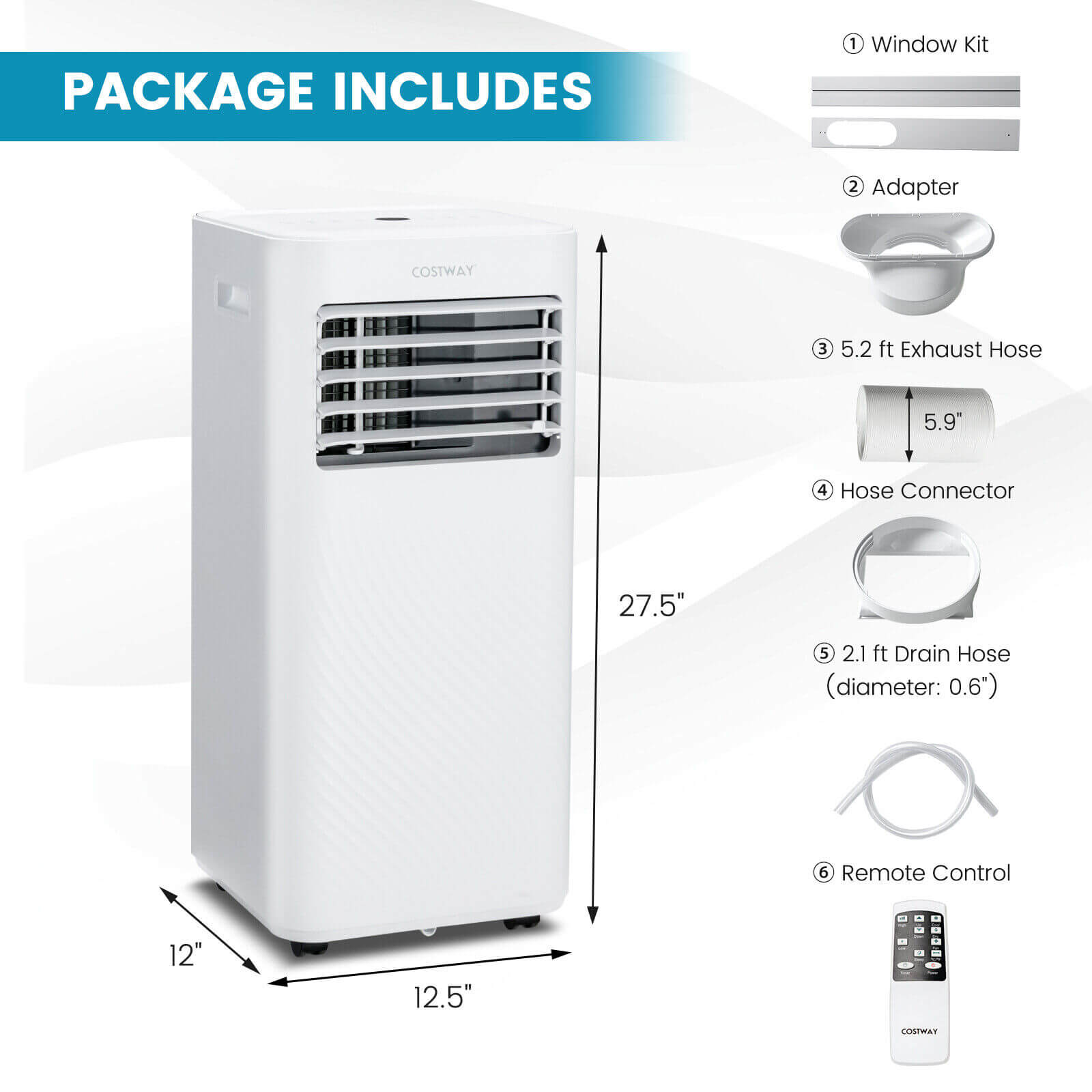 SUGIFT 10000 BTU(Ashrae) Portable Air Conditioner with 4 Modes