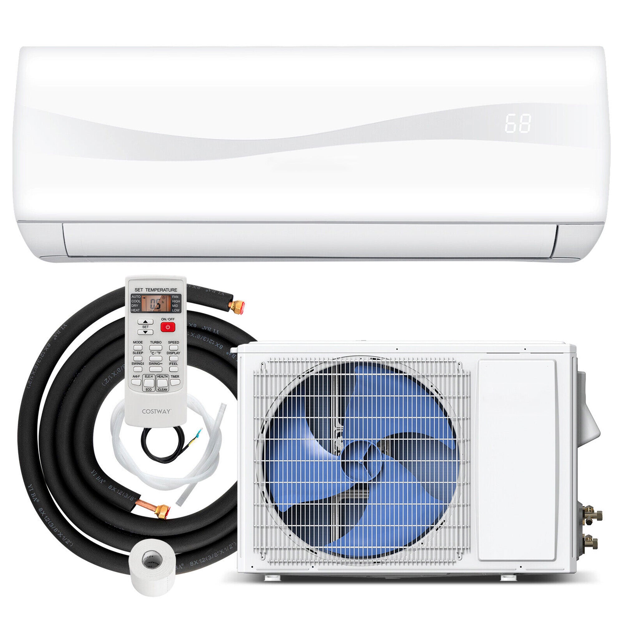 SUGIFT 9000 BTU 17 SEER2 208-230V Ductless Mini Split Air Conditioner and Heater