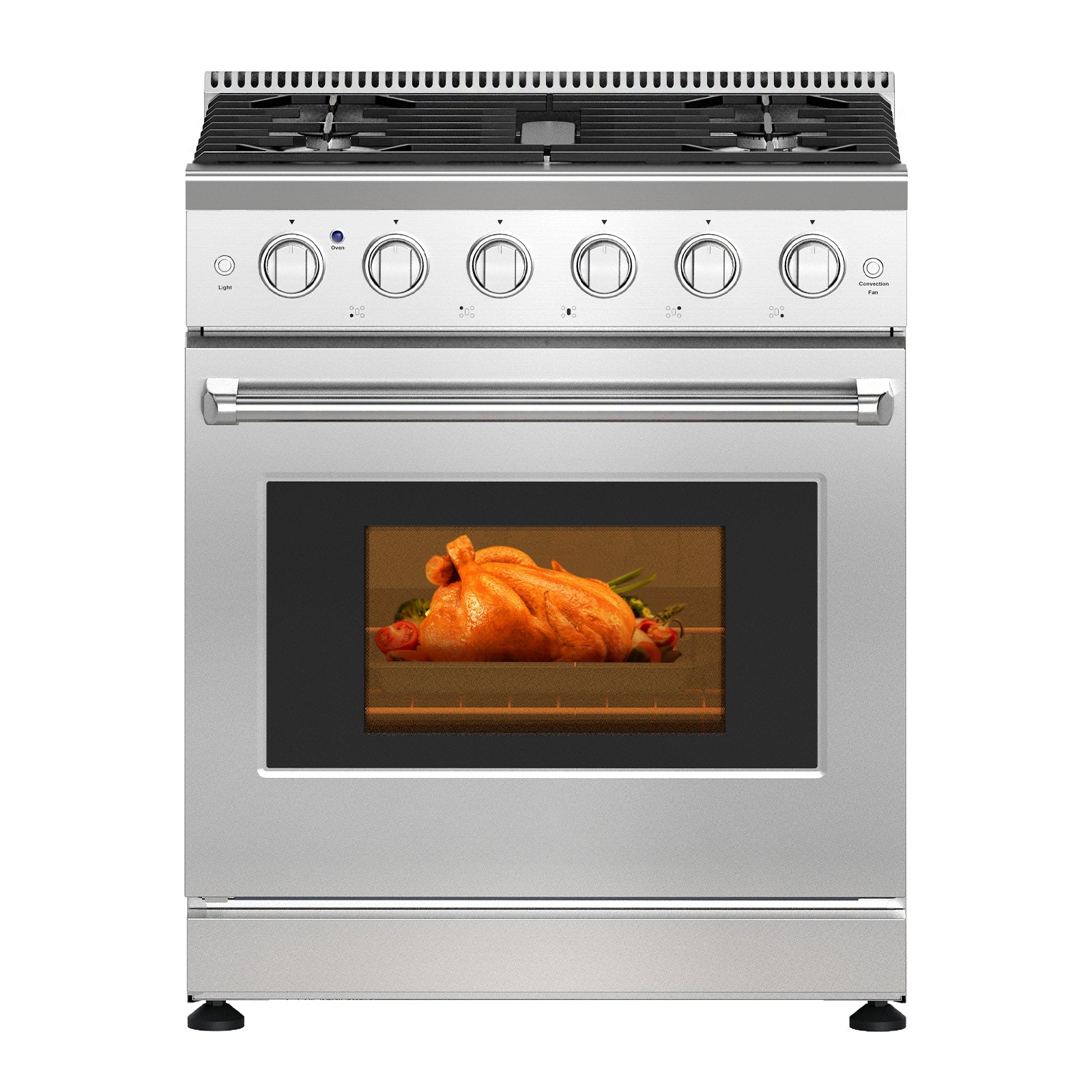30 Inches 120V Natural Gas Range with 5 Burners Cooktop