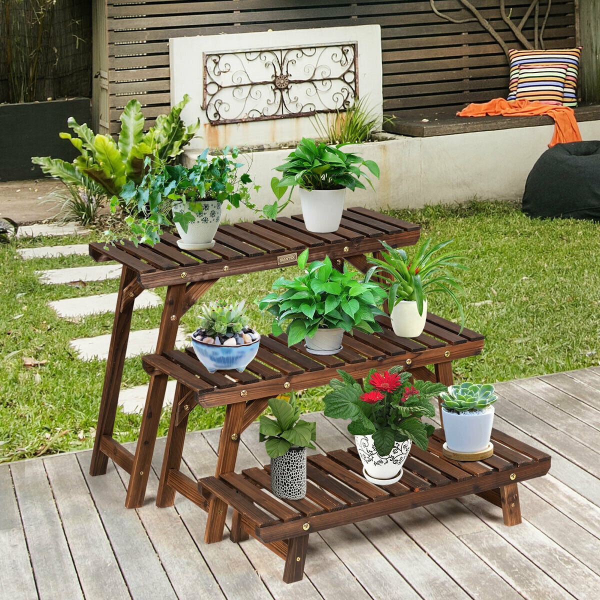 3 Tier Step Design Plant Shelf Rack