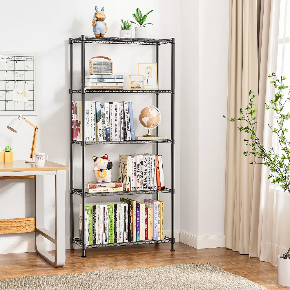 SUGIFT 5 Tier Wide Wire Shelving Heavy Duty Storage Shelves Unit Storage Shelf