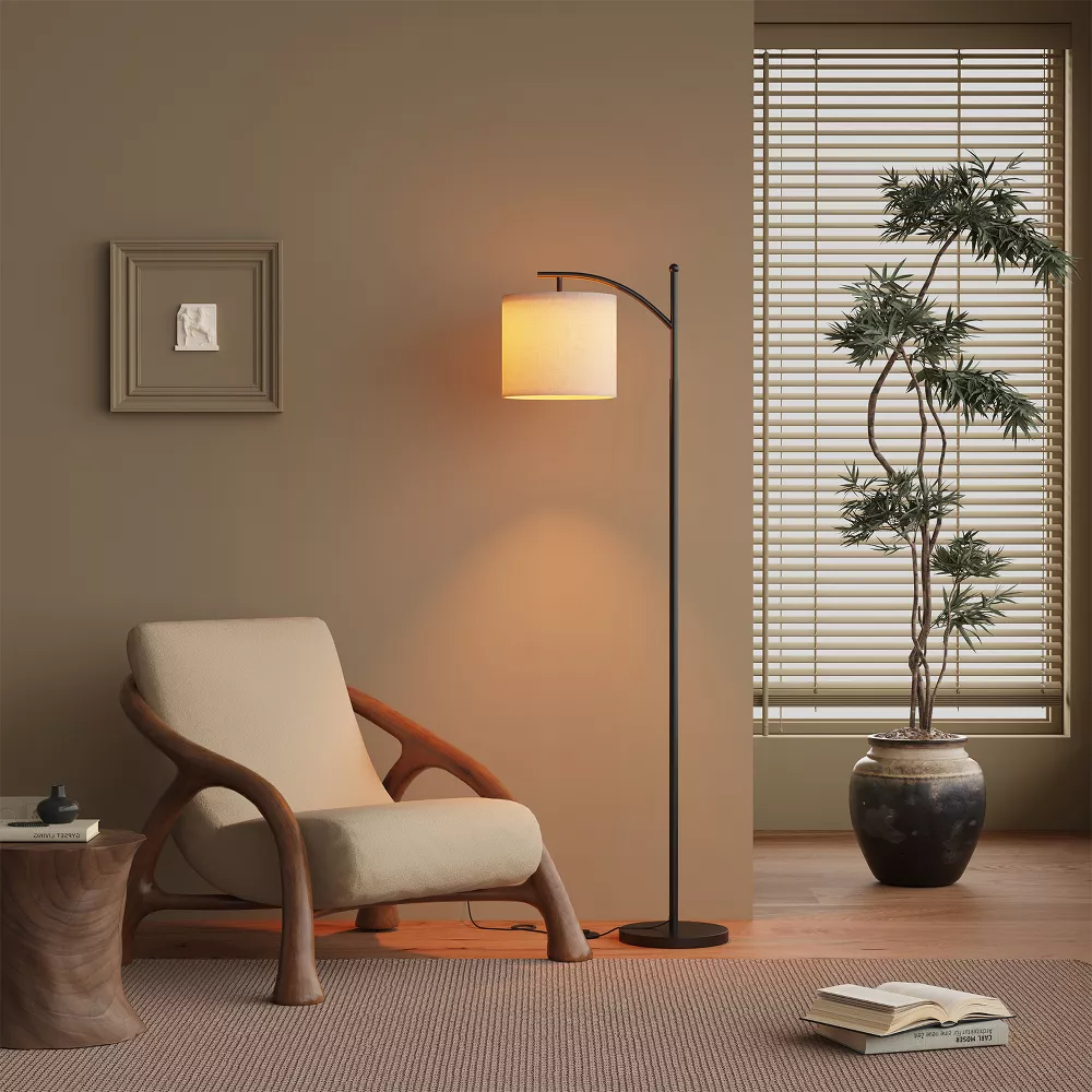 SUGIFT Metal Arc Floor Lamp with 3 Color Temperatures LED Bulb