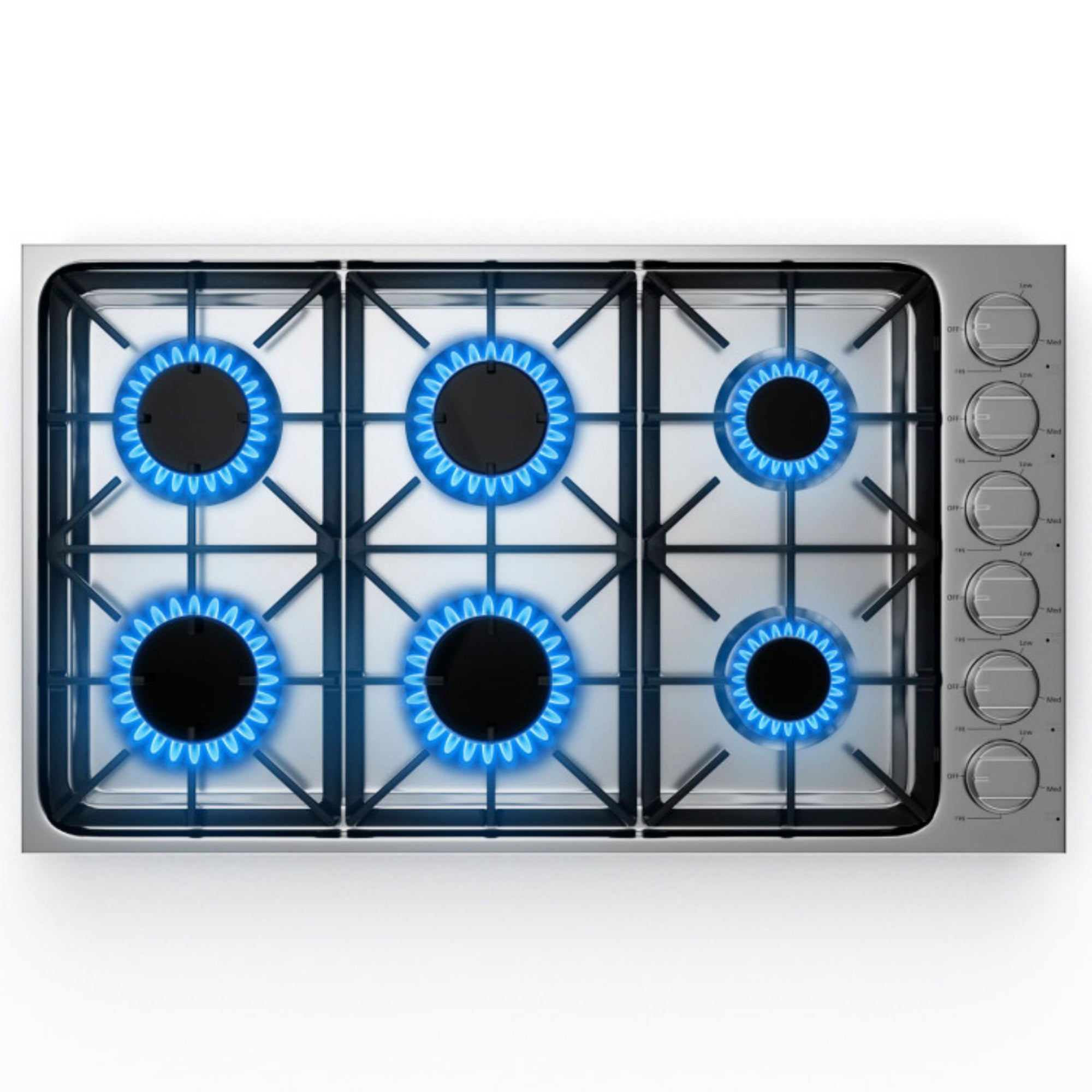 SUGIFT 36 Inch Gas Cooktop with 6 Powerful Burners and ABS Knobs