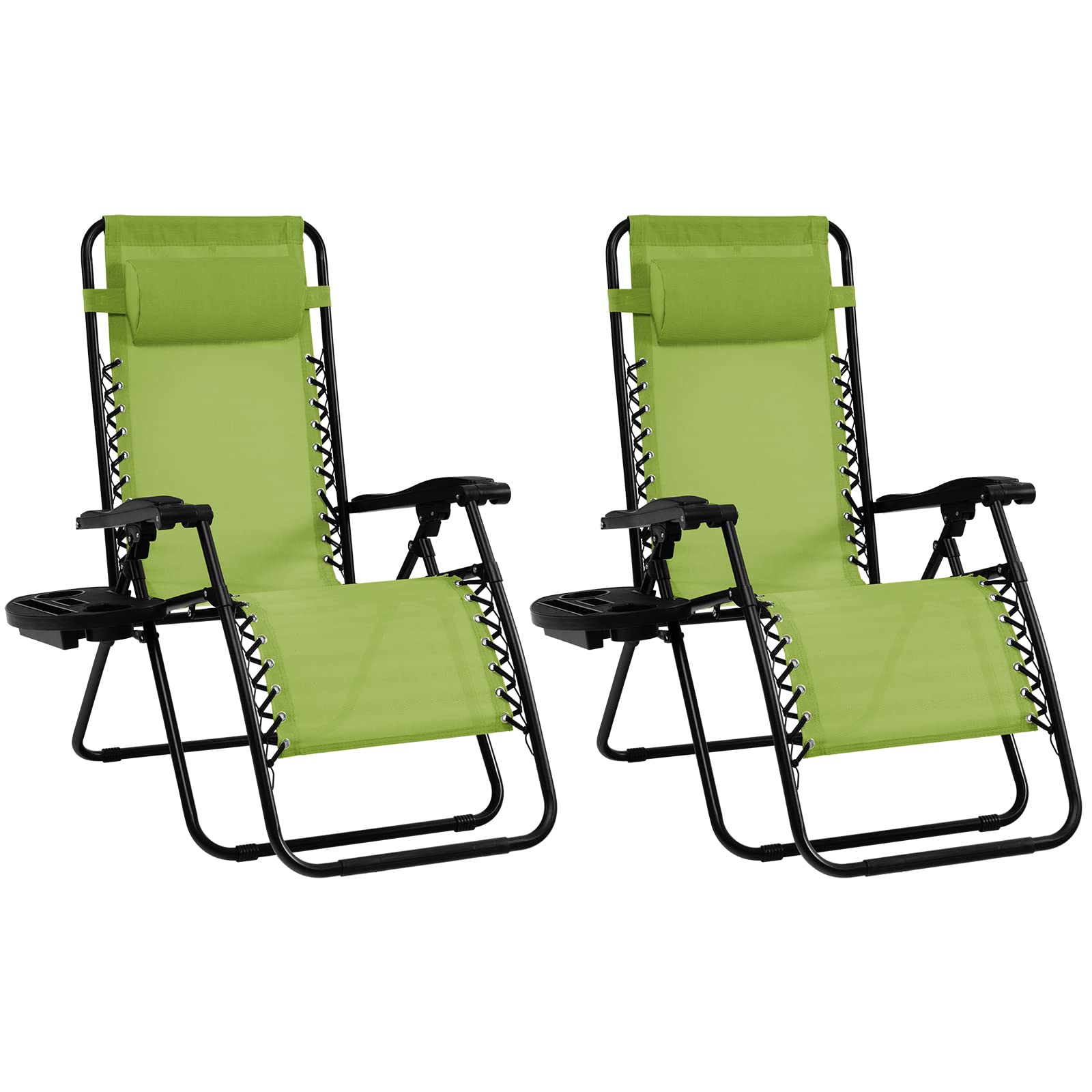 SUGIFT 2 Pieces Folding Lounge Chair with Zero Gravity