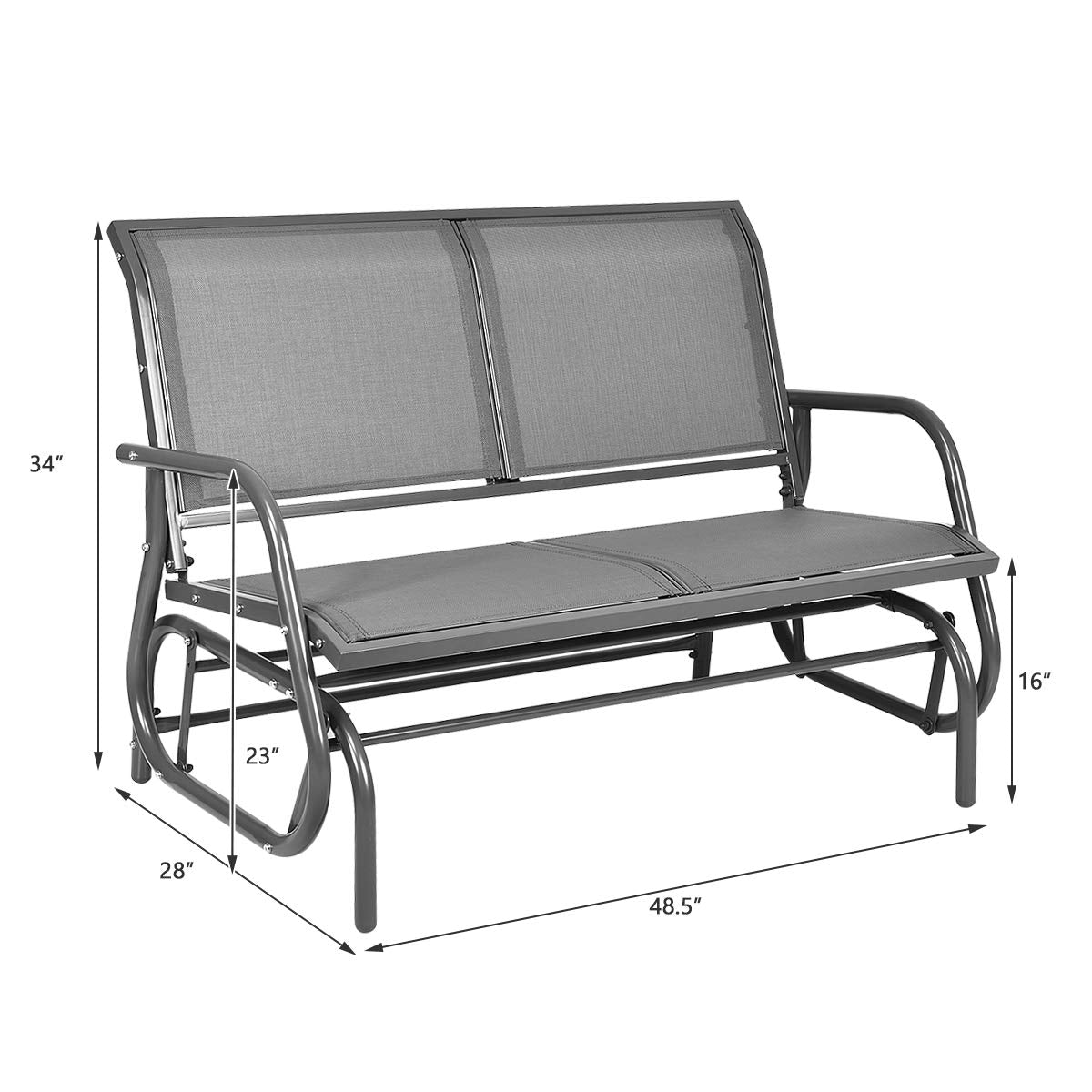 SUGIFT Swing Glider Chair 48 Inch Loveseat Rocker Lounge Backyard