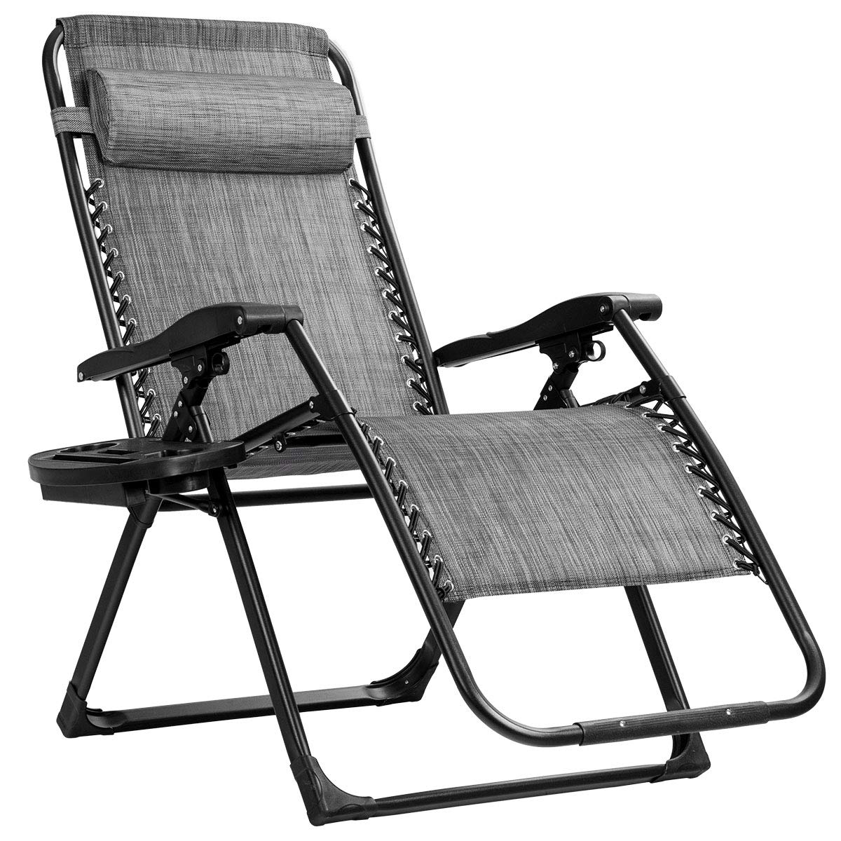 SUGIFT Oversize Lounge Chair with Cup Holder of Heavy Duty for outdoor