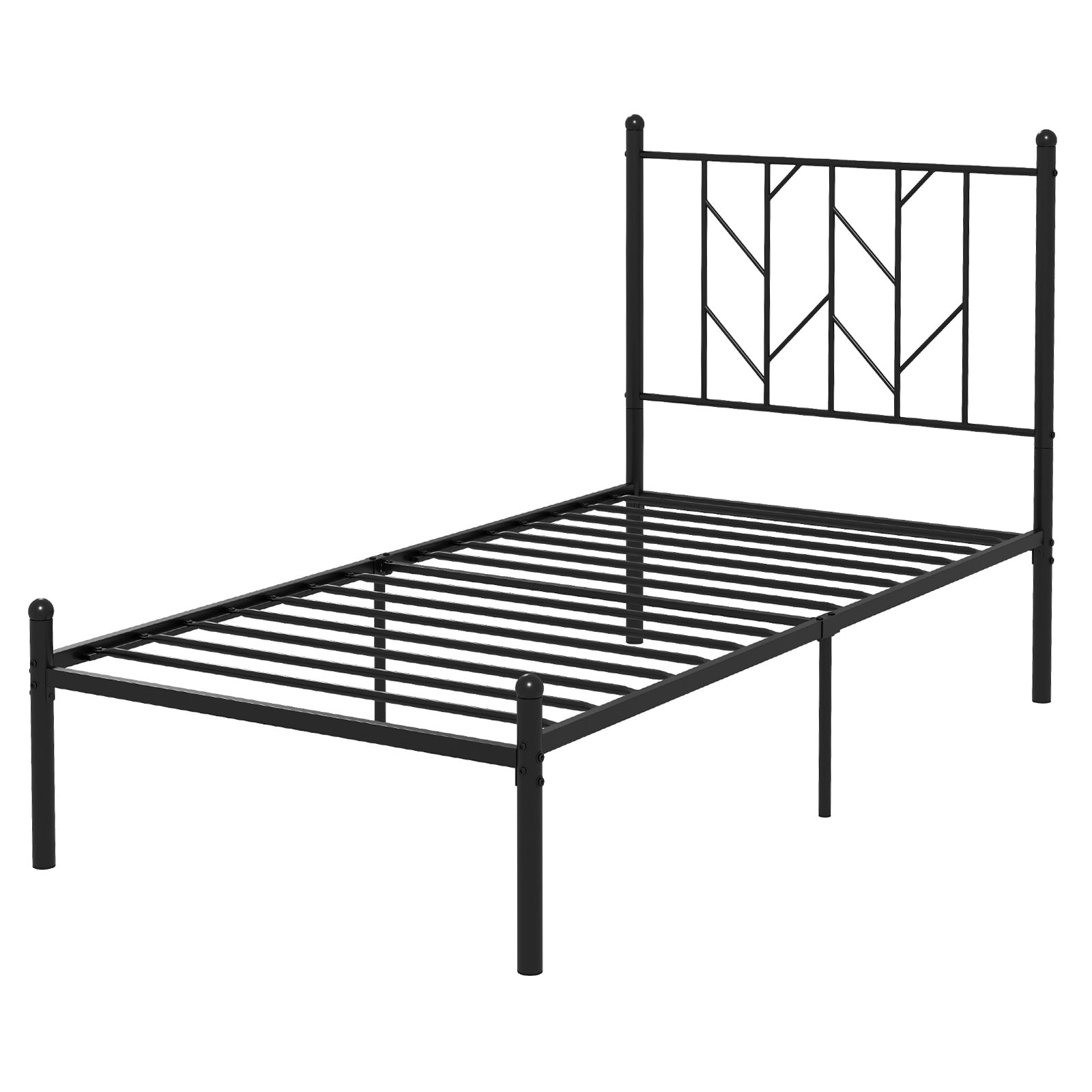 Twin Size Platform Bed Frame with Sturdy Metal Slat Support