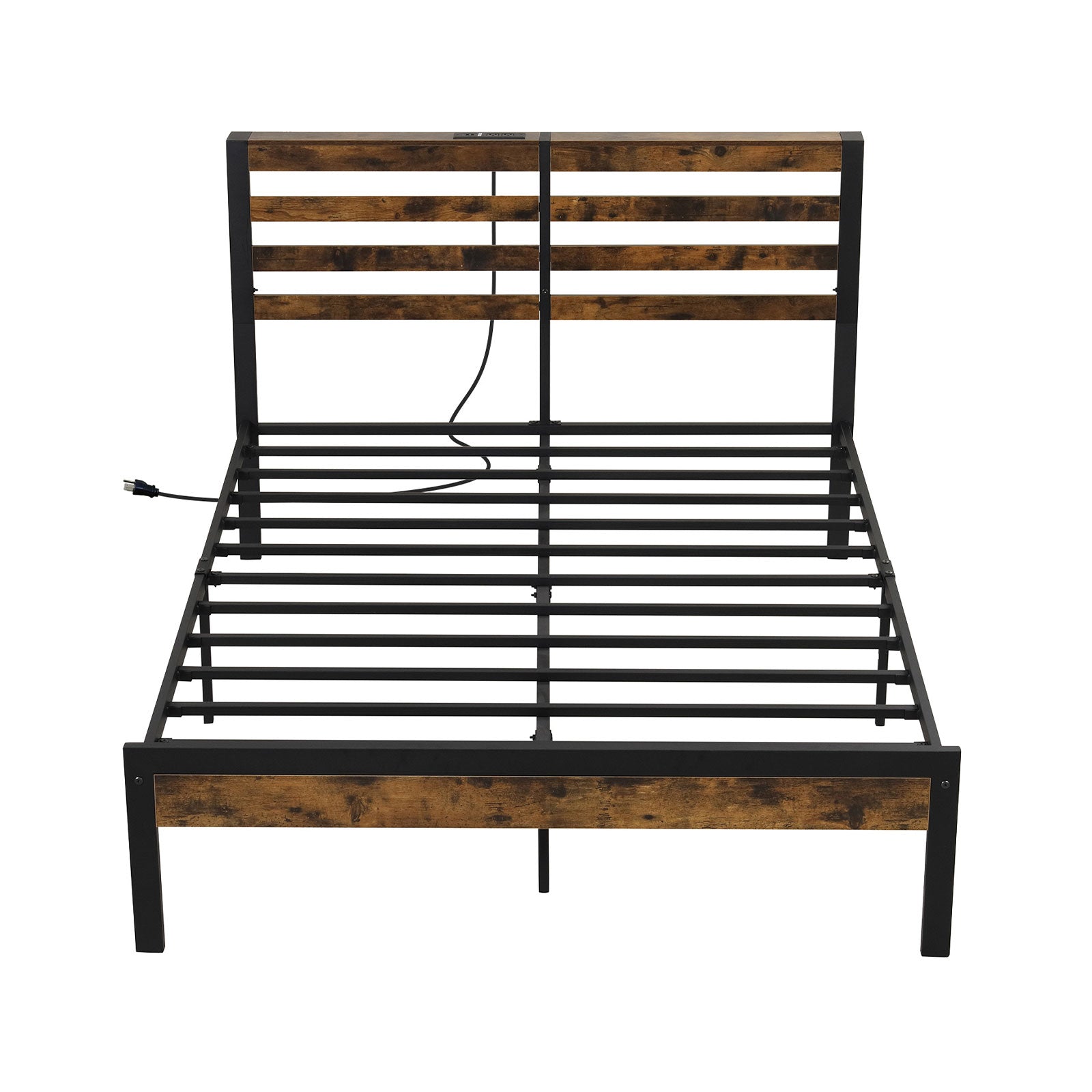SUGIFT Twin/Full/Queen Size Bed Frame with Charging Station and Storage Headboard