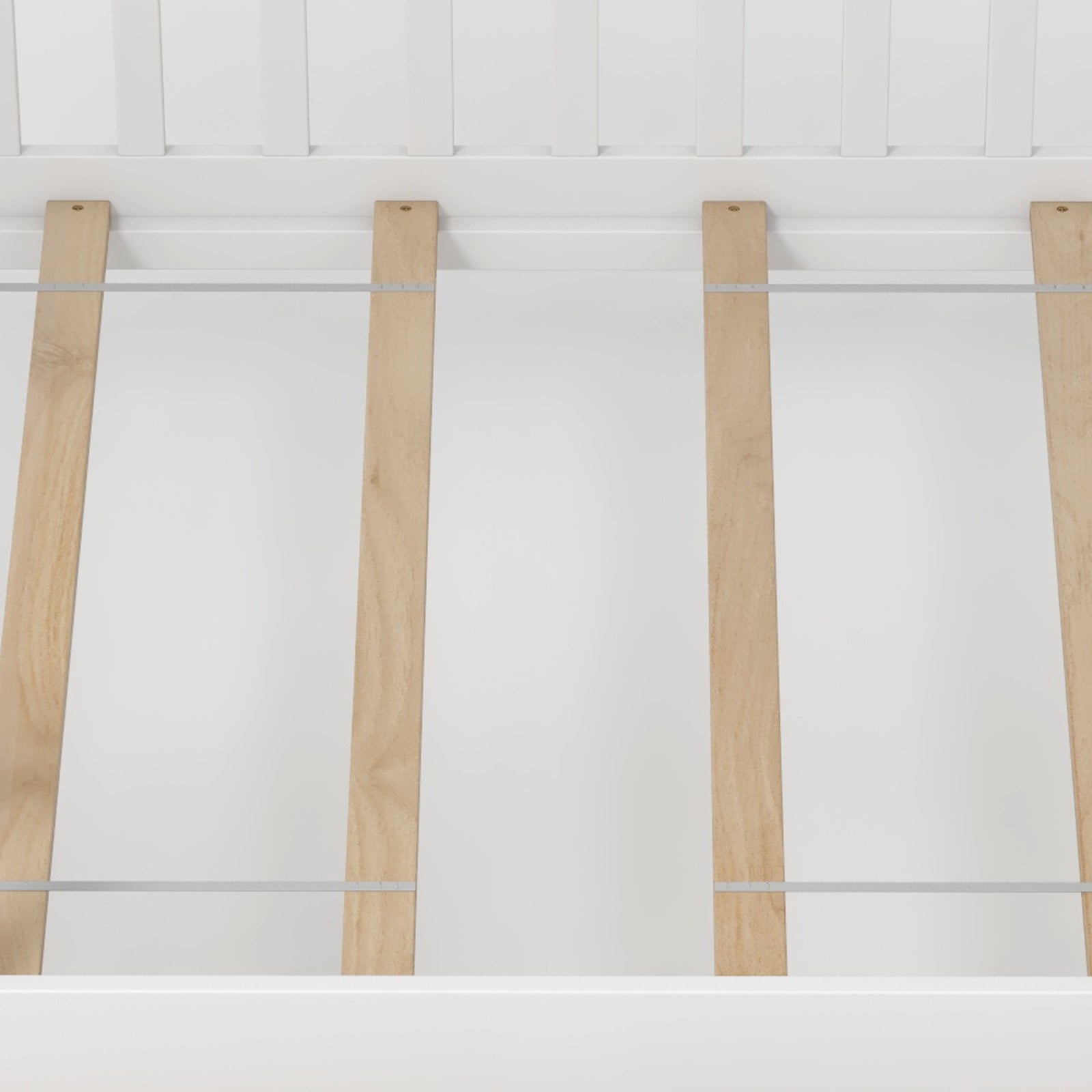 Twin House Bed with 2 Storage Drawers and Roof Fence Rails-White