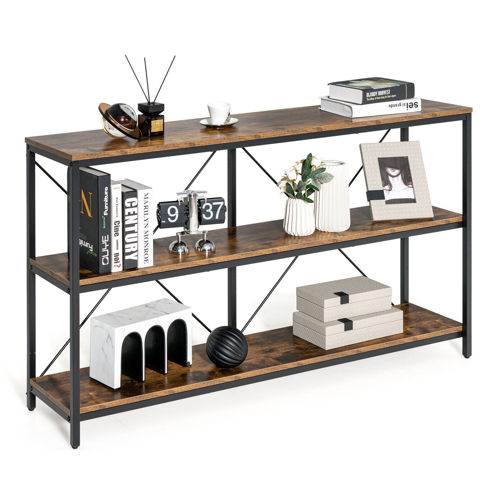 3-tier Console Table with Storage Shelves