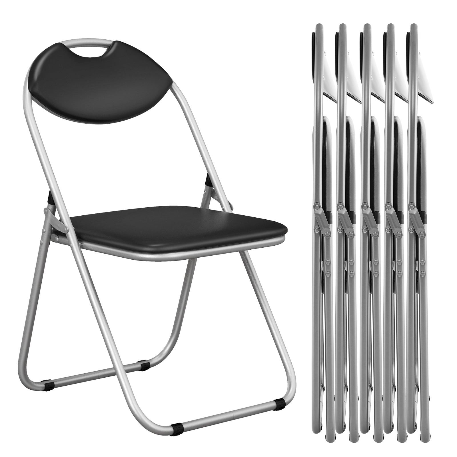 SUGIFT 4/6 Pieces Portable Folding Dining Chairs Set with Carrying Handles
