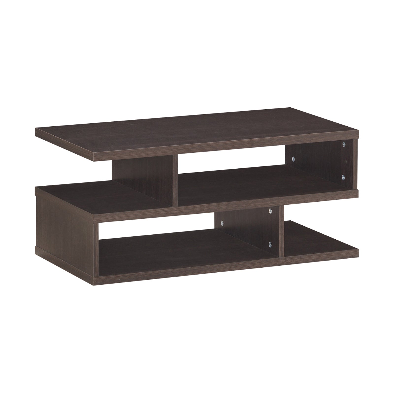 3-Tier Rectangular Modern Coffee Table with Storage Shelf