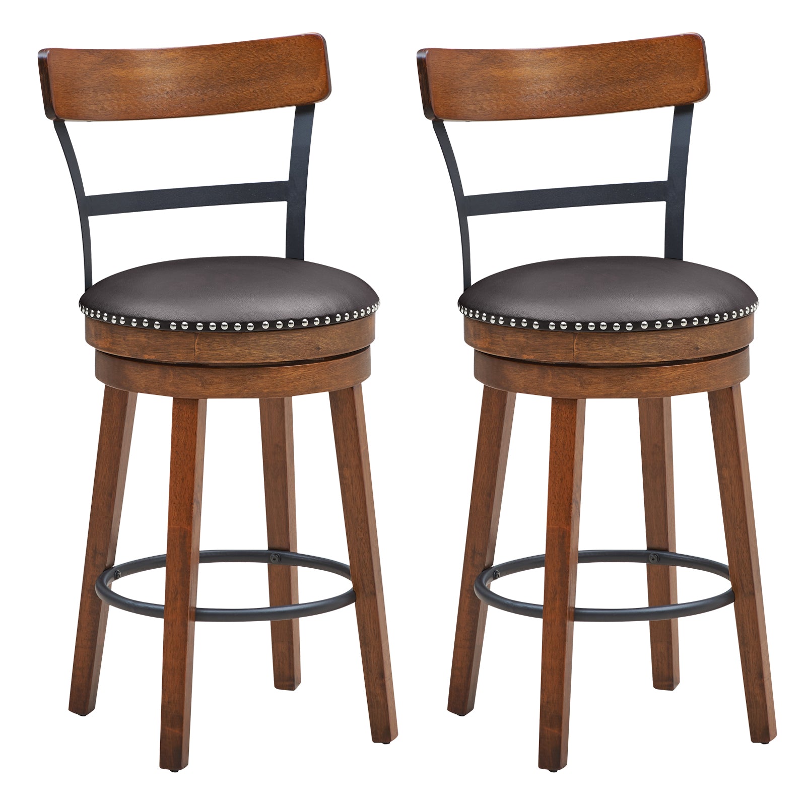 25.5-in Set of 2 Swivel Counter Height Bar Stools