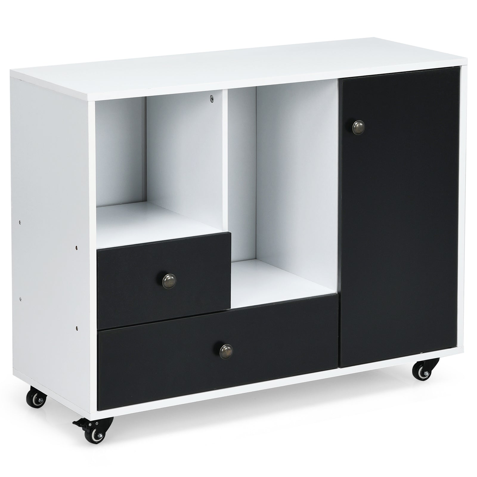 SUGIFT Lateral Mobile Filing Cabinet with 2 Drawers