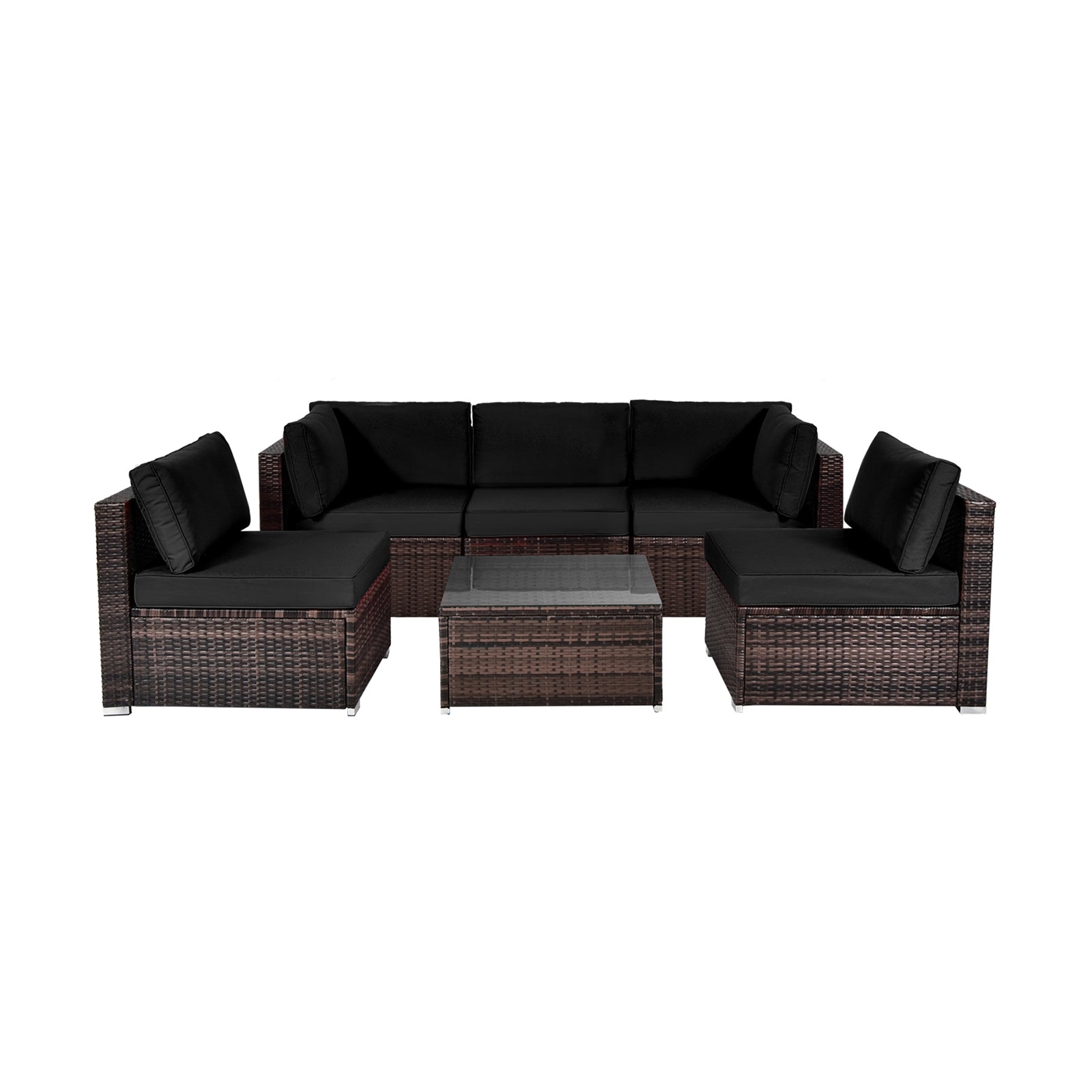 SUGIFT 6 Pieces Patio Rattan Furniture Set with Cushions