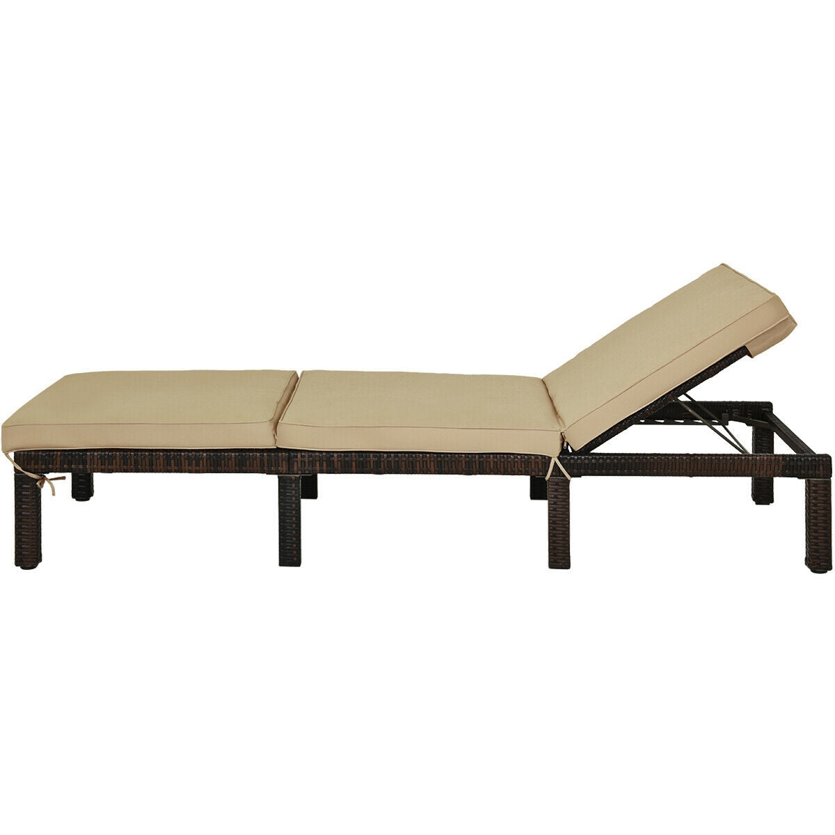 SUGIFT Paito Wicker Chaise Lounger with Adjustable Backrest