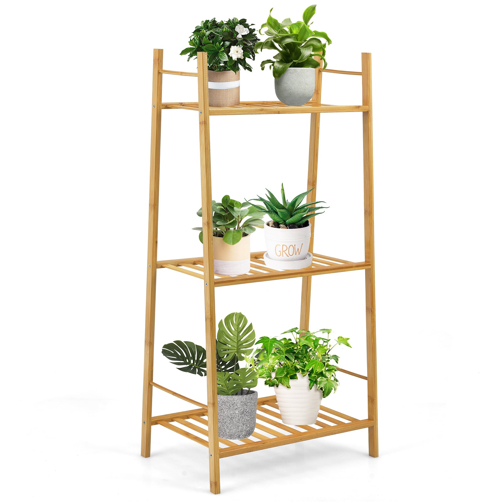 3 Tiers Vertical Bamboo Plant Stand