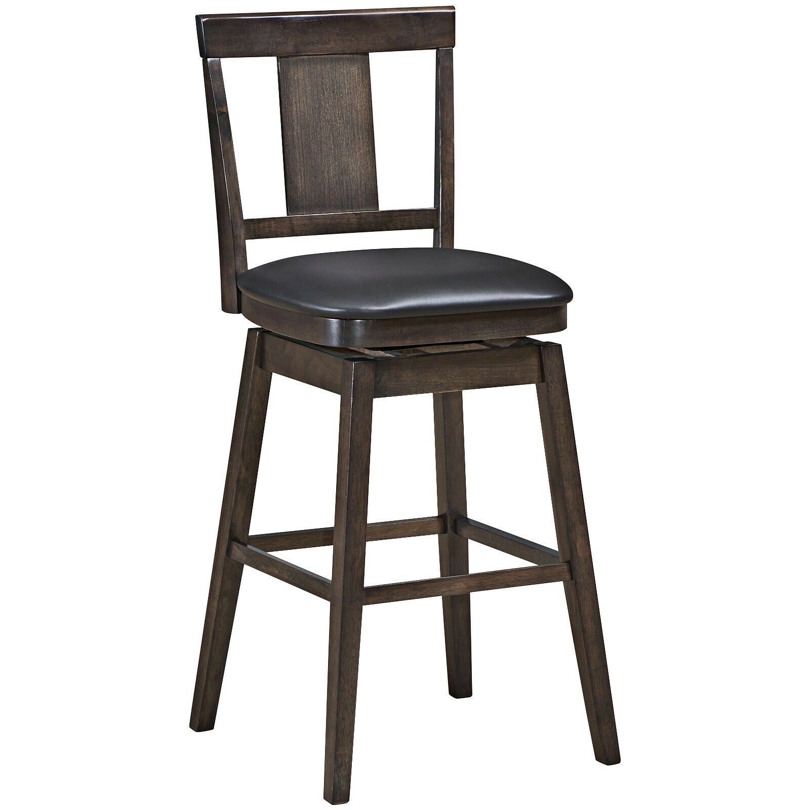 29 Inch 360 Degree Swivel Classic Wooden Counter Height Bar Stool