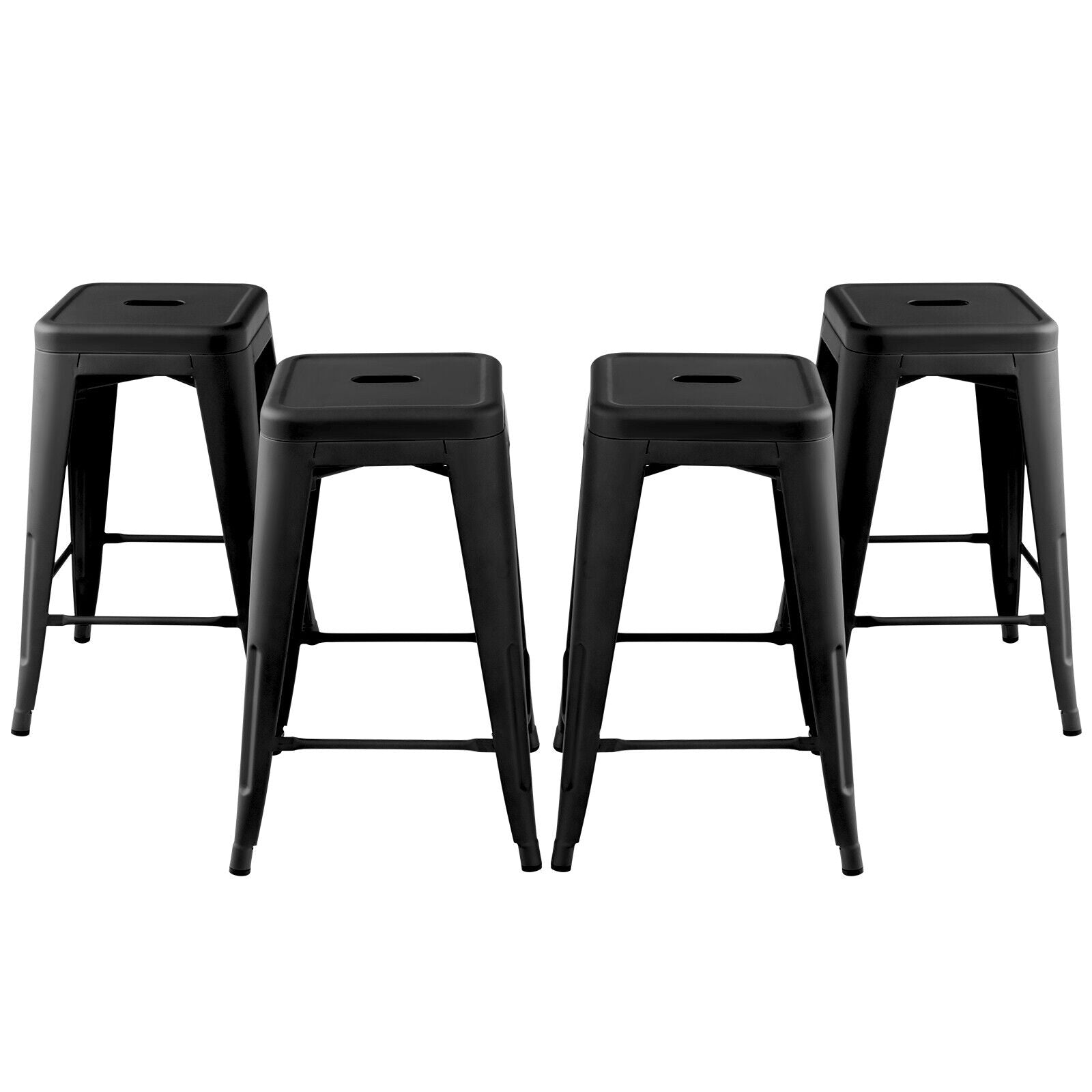 SUGIFT 24 Inch Set of 4 Tolix Style Counter Height Barstool Stackable Chair