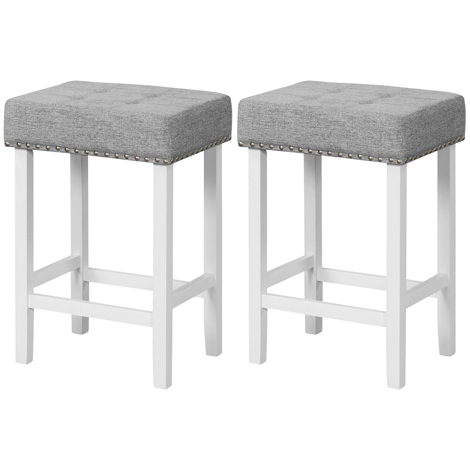 2 Pieces Counter Height Bar Stools with Sponge Padded Cushion-24.5 inches
