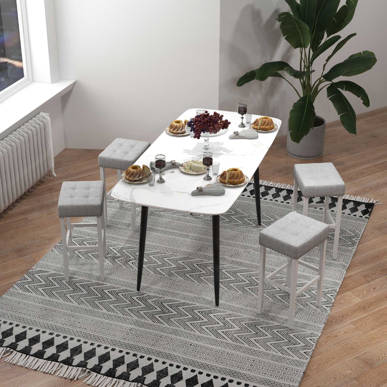 2 Pieces Counter Height Bar Stools with Sponge Padded Cushion-29 inches