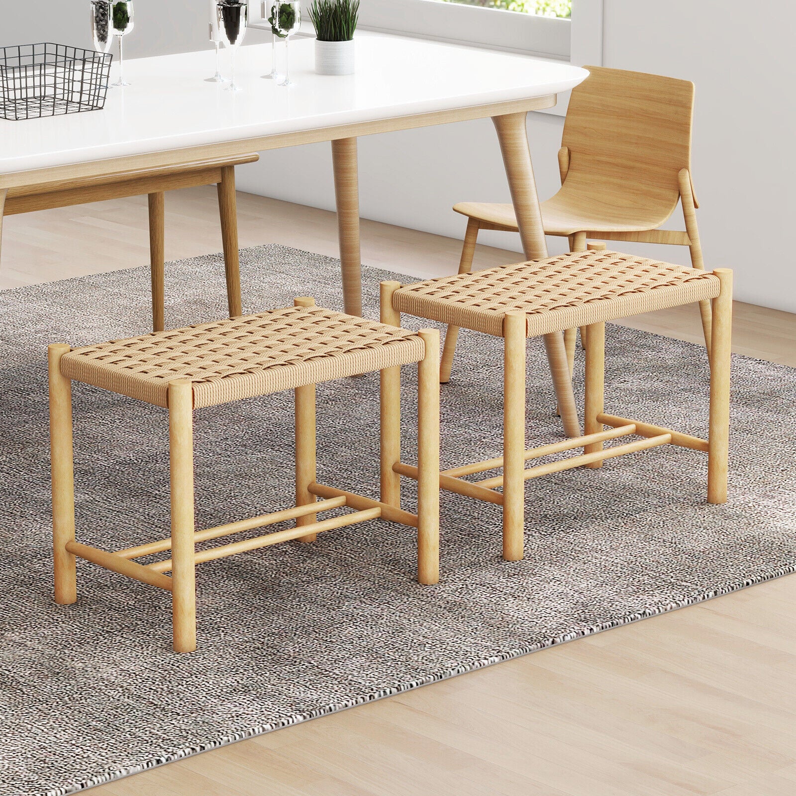 SUGIFT 18 Inch Dining Stool Set of 2