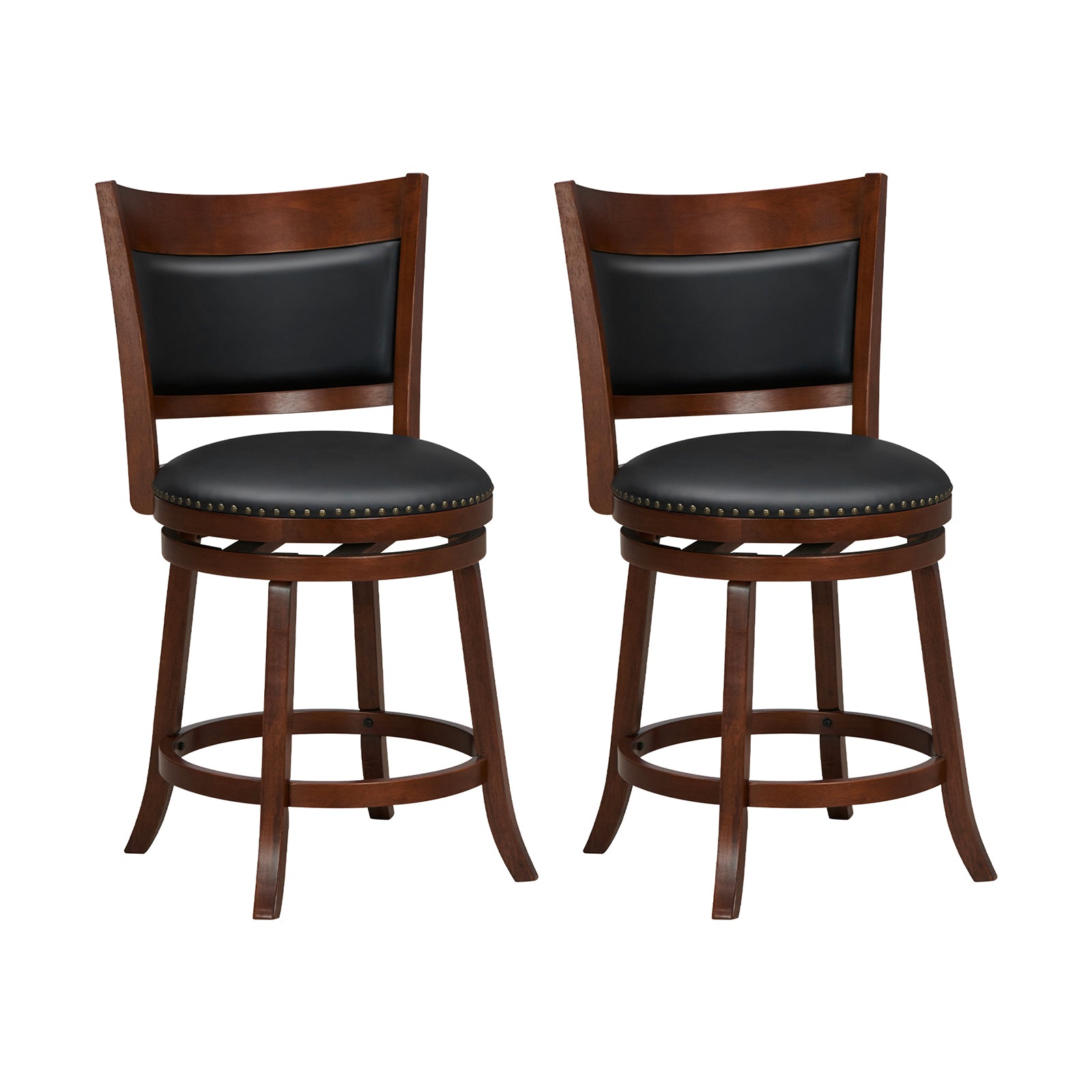 SUGIFT Swivel Bar Stools Set of 2 with 20 Inch Wider Cushioned Seat