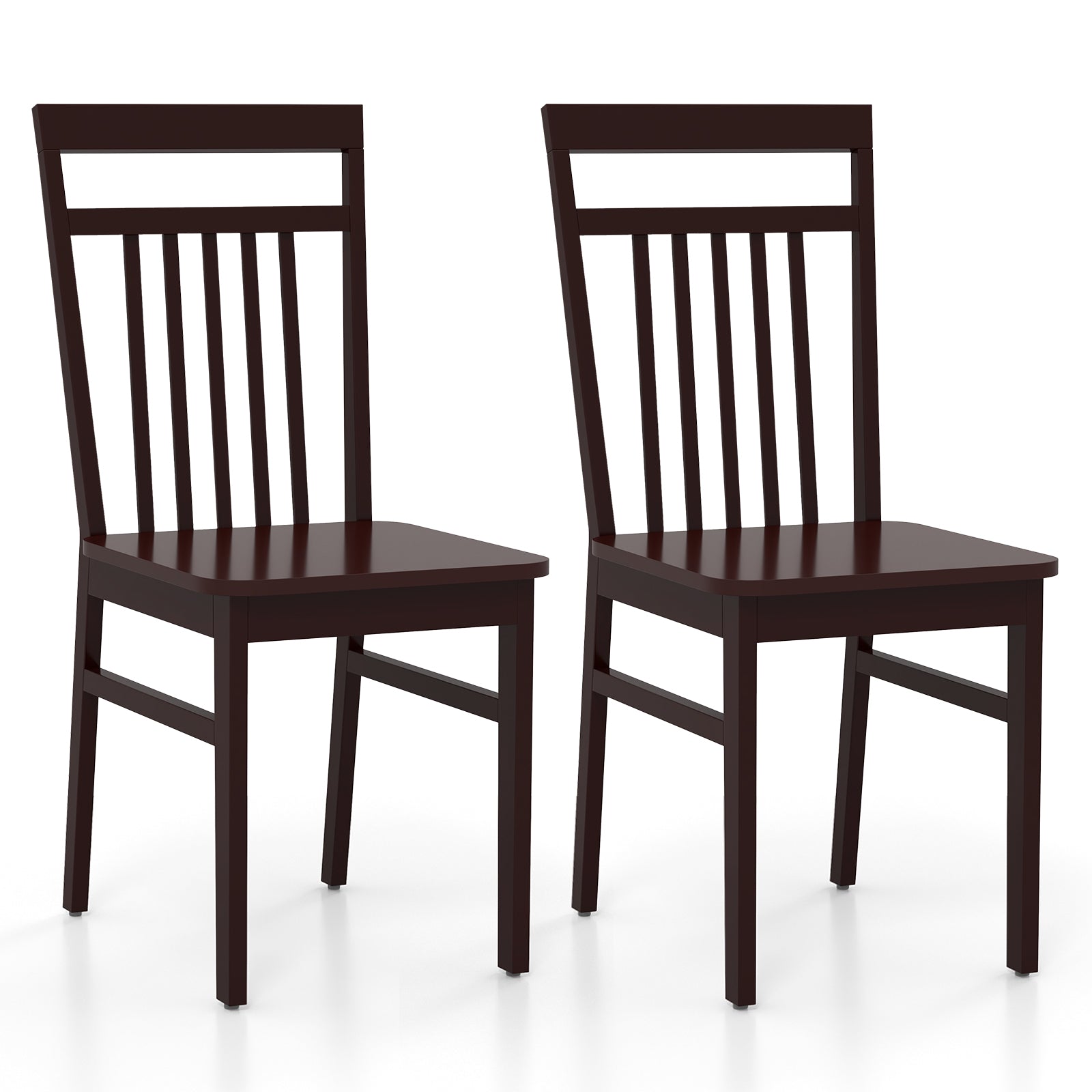 SUGIFT Set of 2 Farmhouse Dining Chair with Slanted High Backrest
