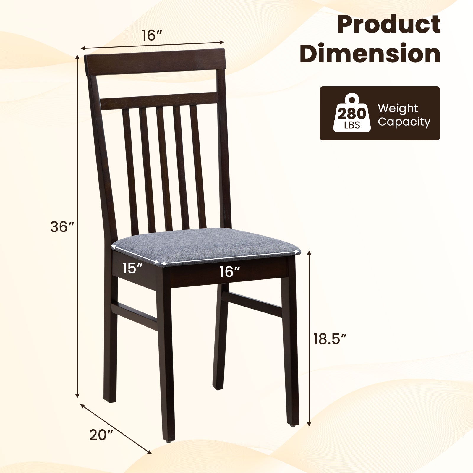 SUGIFT Upholstered Dining Chair Set of 2