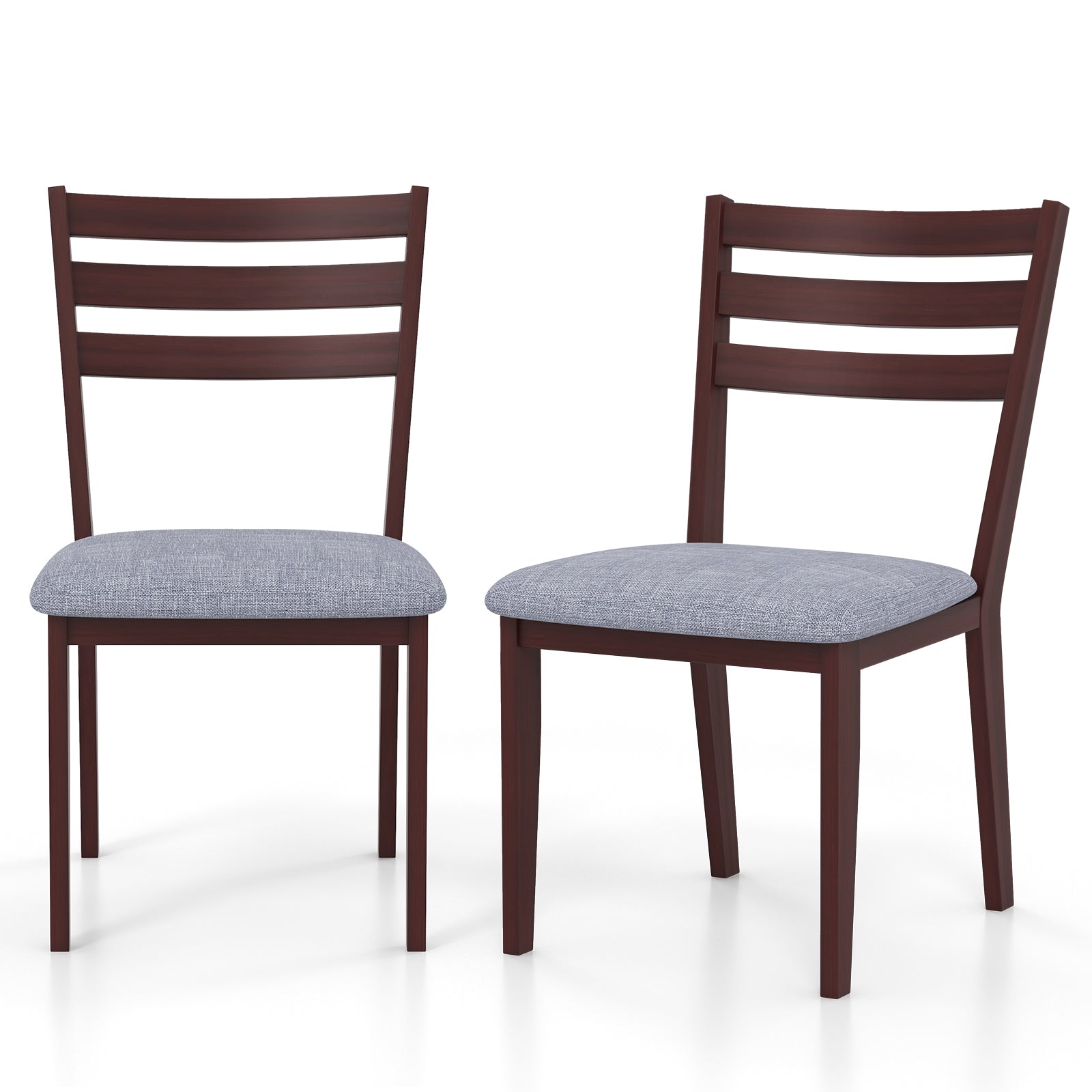 SUGIFT Set of 2 Upholstered Armless Kitchen Chair with Solid Rubber Wood Frame