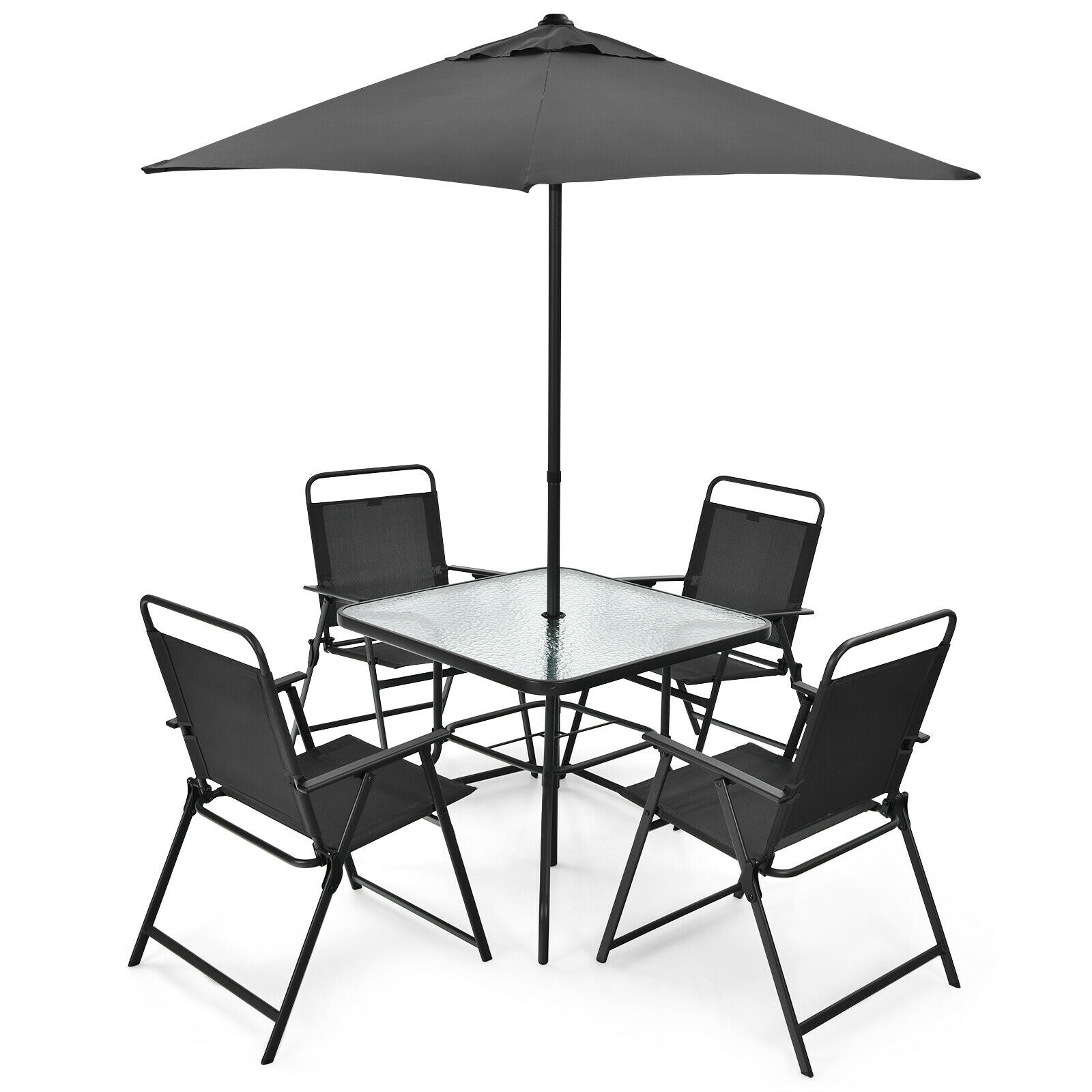 SUGIFT 6 Pieces Patio Dining Set with Umbrella